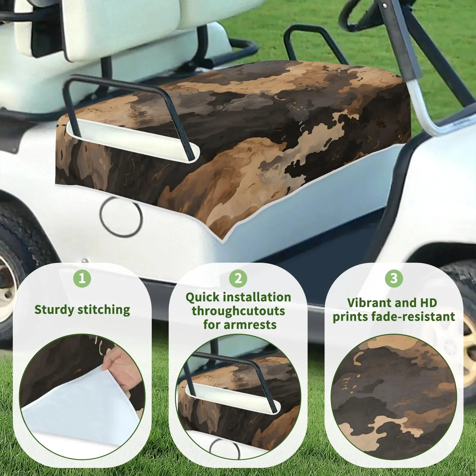 Tiveruda Camouflage Brown Golf Cart Seat Cover image 3