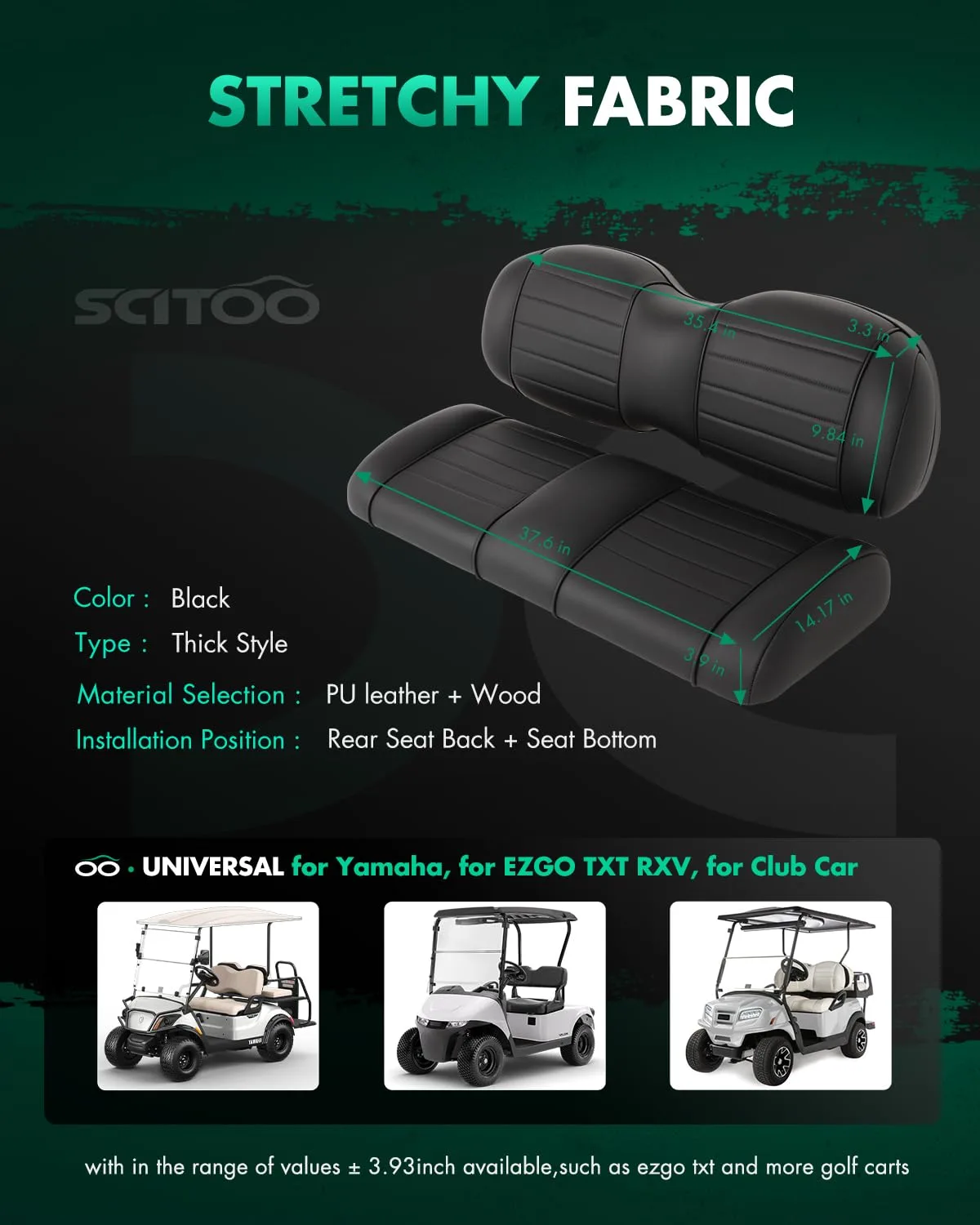 SCITOO Front Seat Cushion Set for E-Z-GO TXT image 2