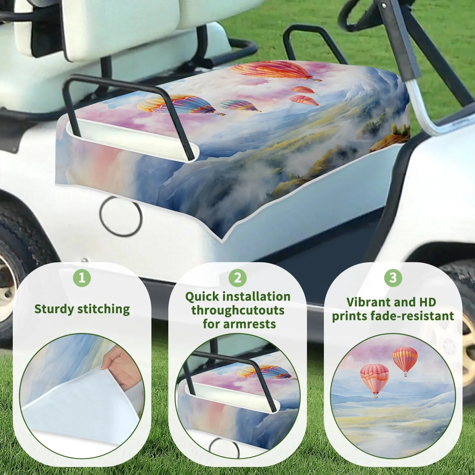 Tiveruda Golf Cart Seat Cover for Double Seats image 3