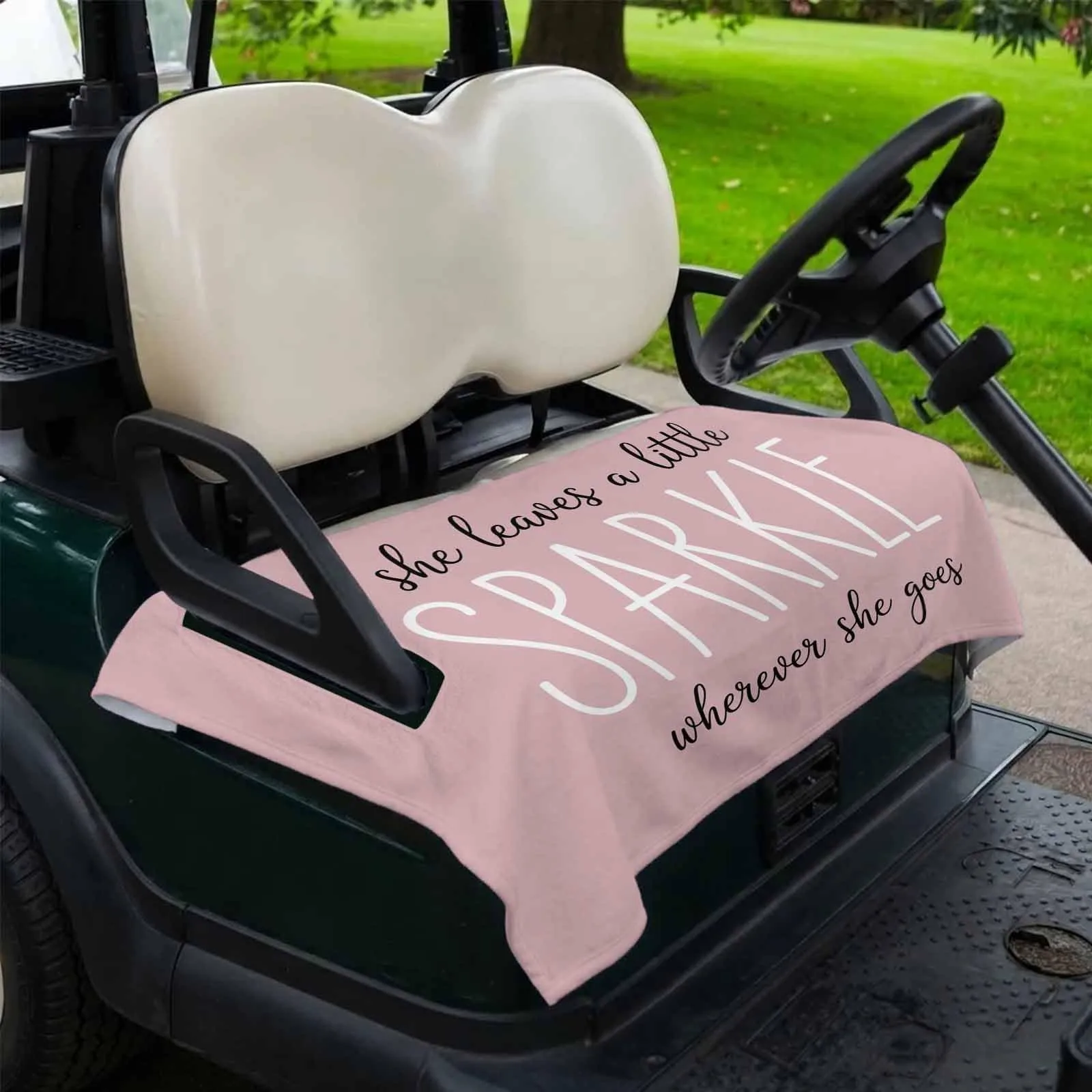 Trosturdspn 51 x 31 in Pink Microfiber Golf Cart Seat Towel Blanket