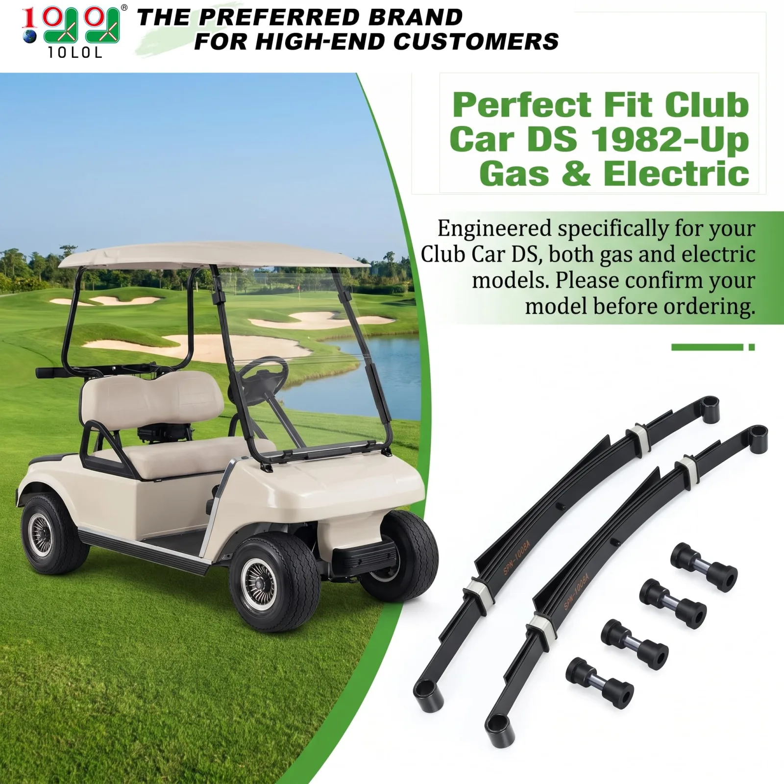 10L0L 4-Leaf Rear Leaf Spring Kit for Club Car DS image 2