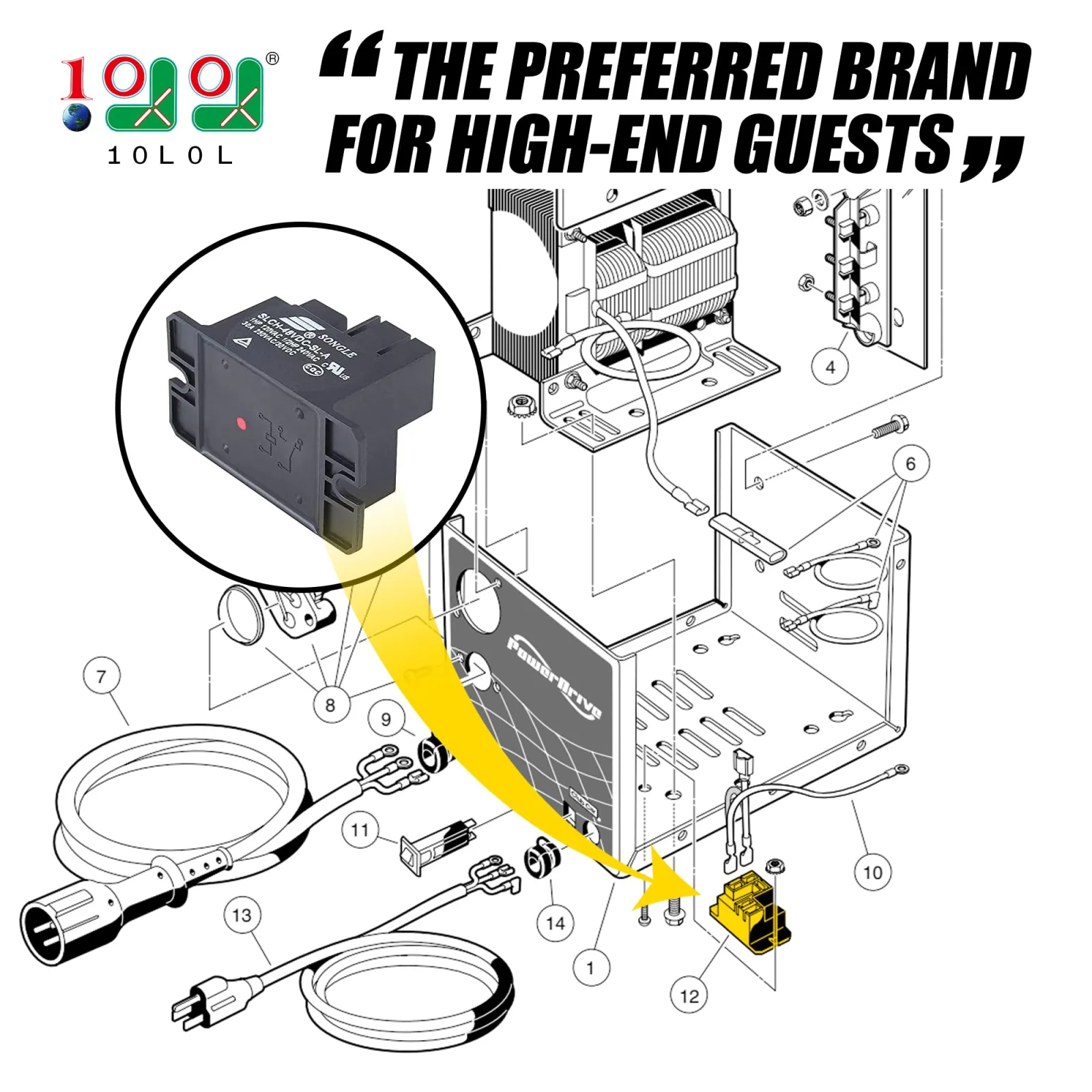 10L0L 48V Relay for Club Car PowerDrive 1 & 2 image 2