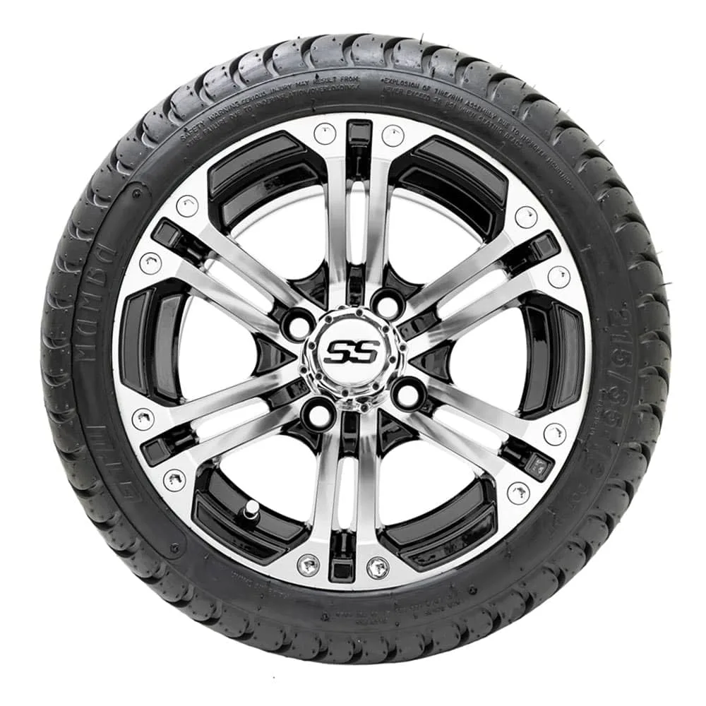 GTW Specter 12-Inch Golf Cart Wheels and Mamba Tire Set