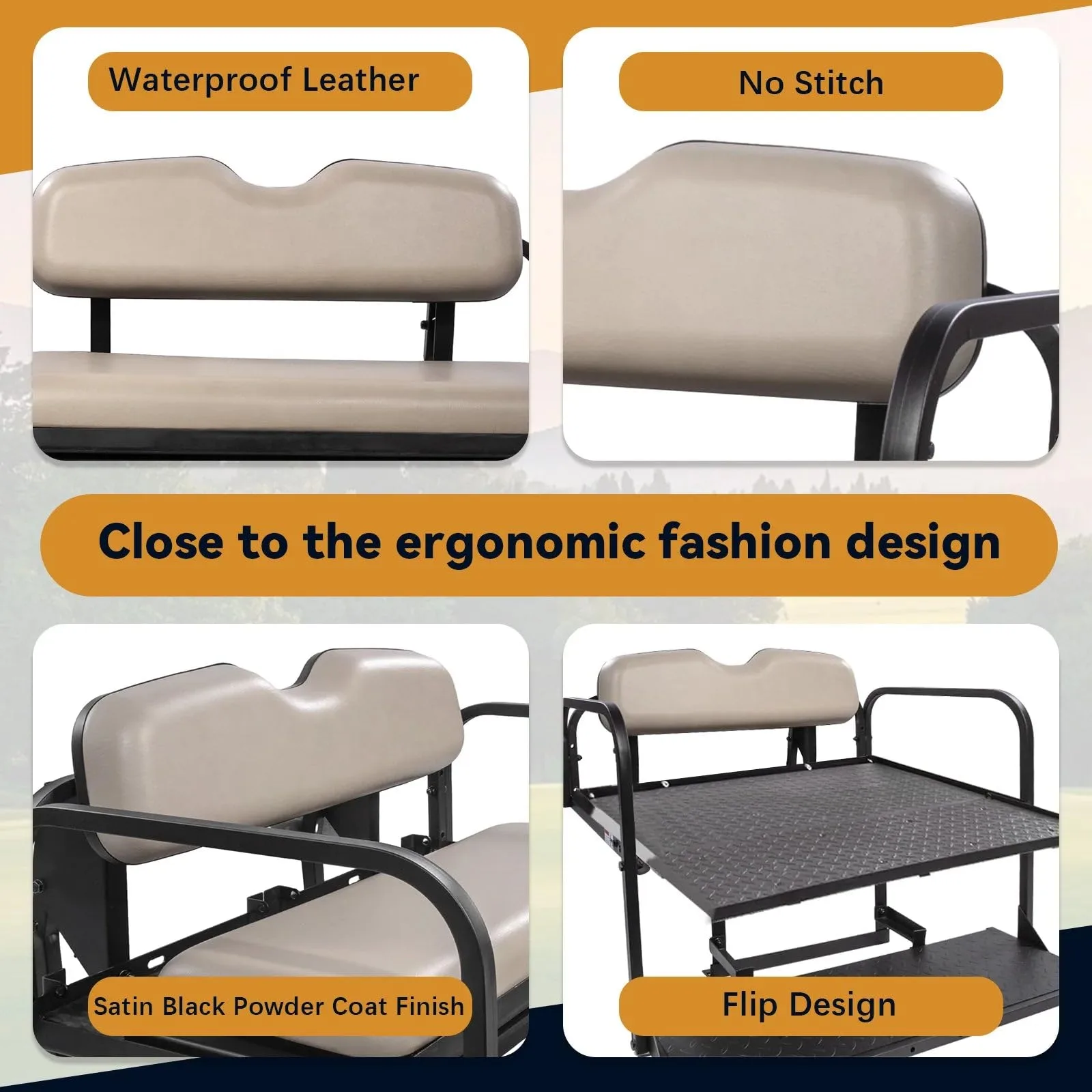 Rainier Parts EZGO RXV Flip Seat Kit, Stone Beige image 4