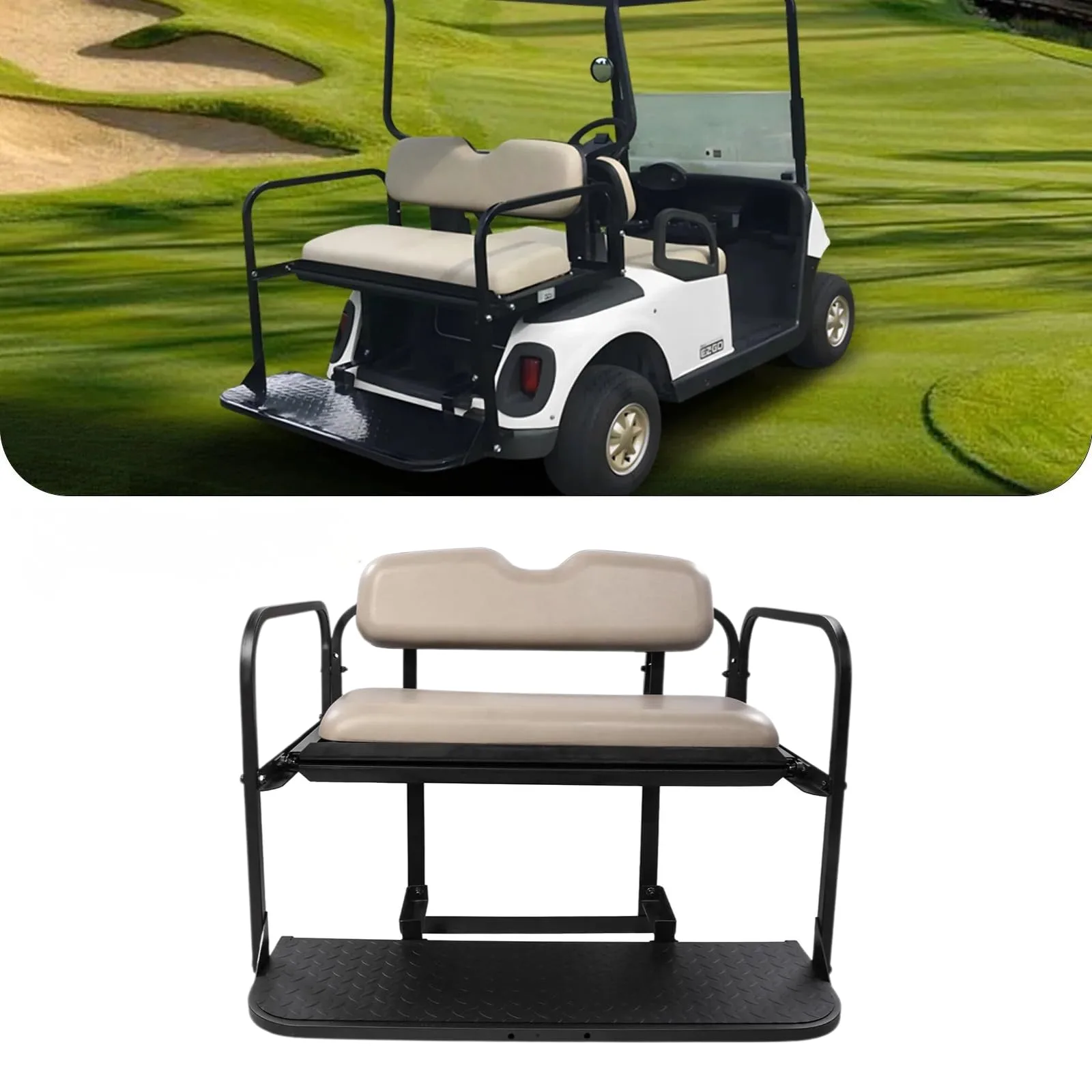 Rainier Parts EZGO RXV Flip Seat Kit, Stone Beige