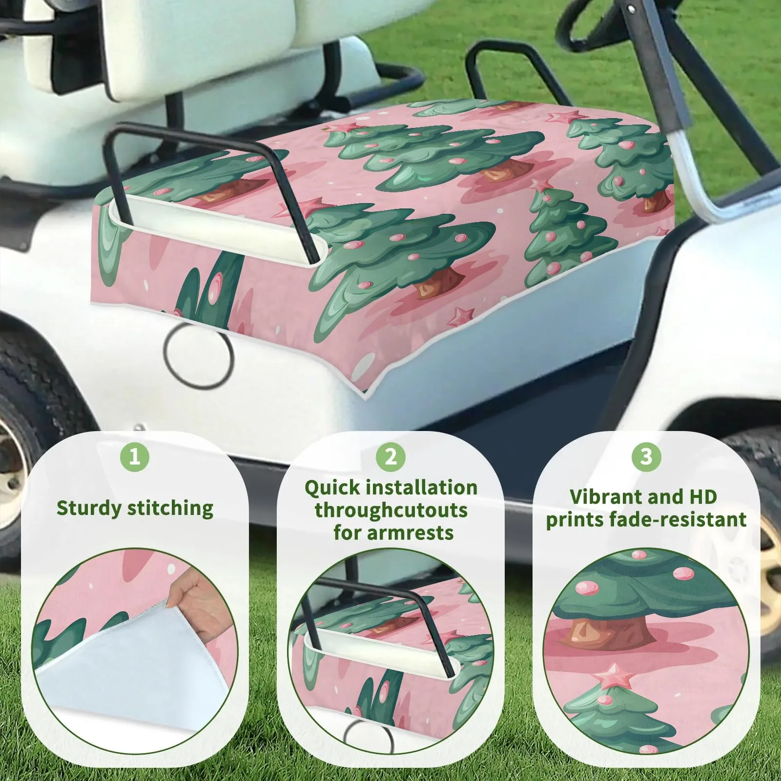 Tiveruda Golf Cart Seat Cover for Double Seats, 51 x 31 in image 3