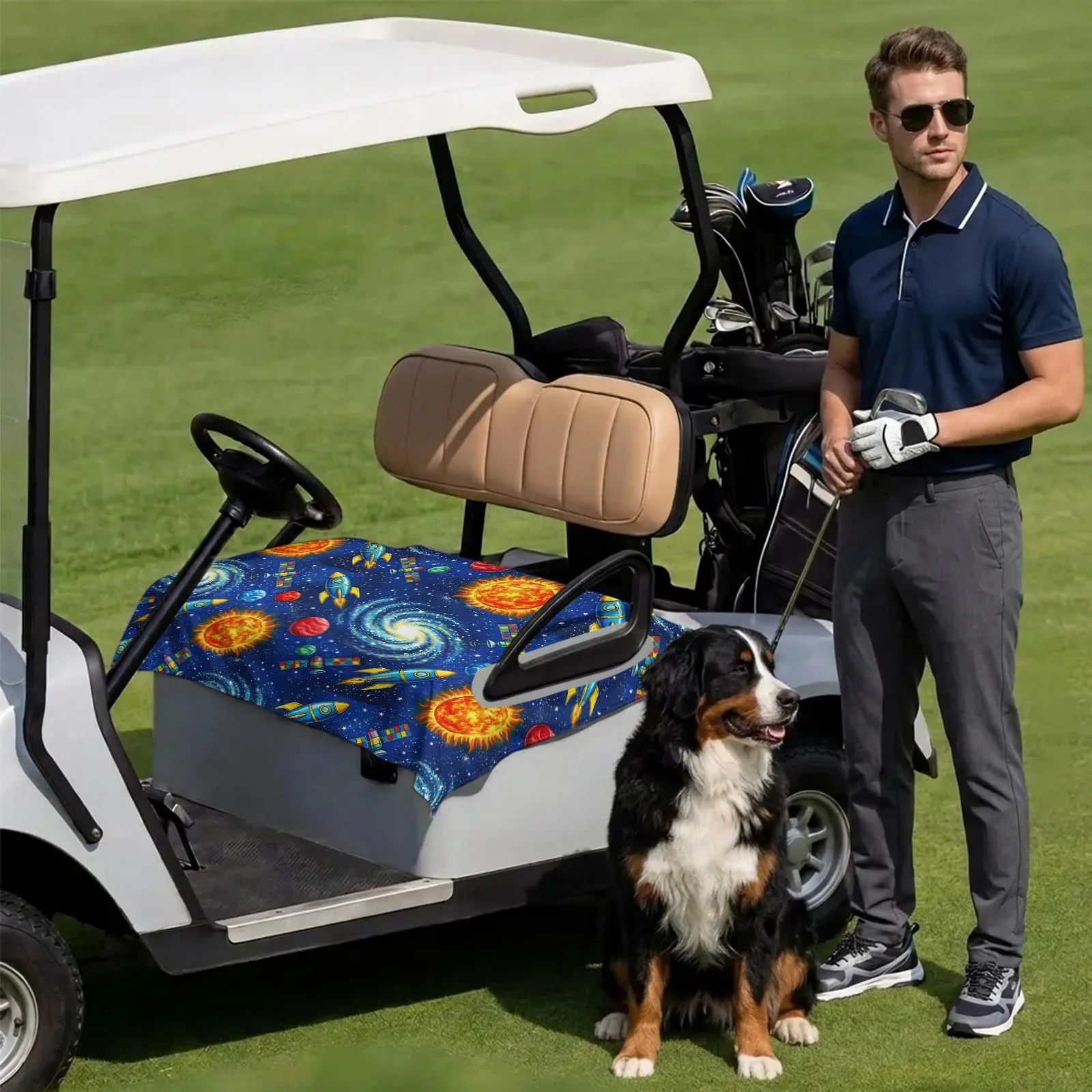 DecorLovee Golf Cart Seat Cover, 51 x 31 in, Blue image 3
