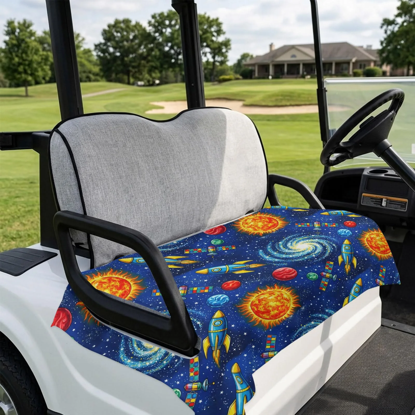DecorLovee Golf Cart Seat Cover, 51 x 31 in, Blue image 4