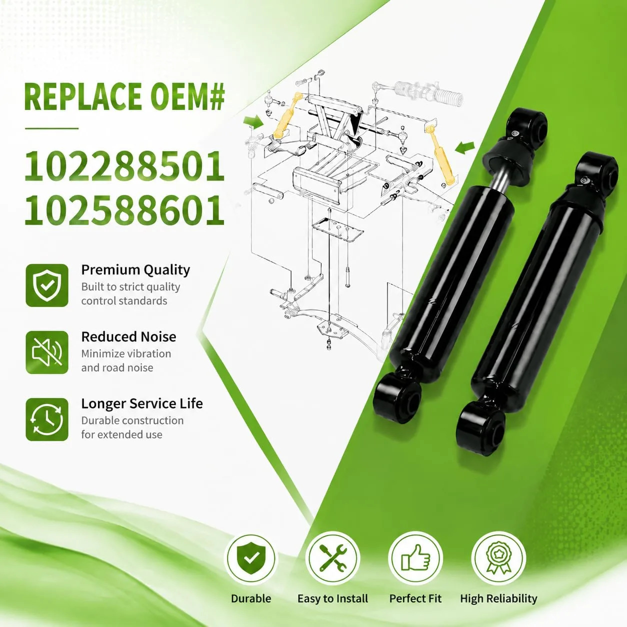 10L0L Front Shocks for Club Car Precedent 2004-Up image 3