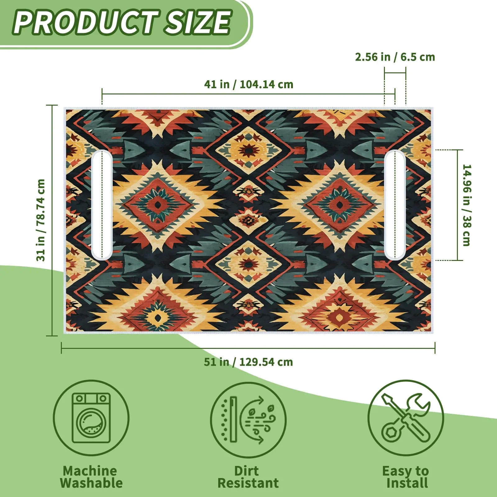 Tiveruda 51" x 31" Floral Universal 2-Person Golf Cart Seat Cover image 2