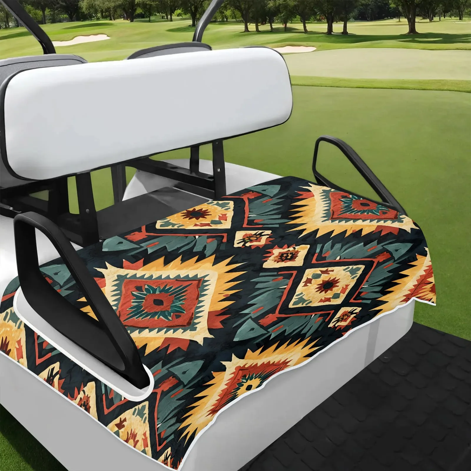 Tiveruda 51" x 31" Floral Universal 2-Person Golf Cart Seat Cover