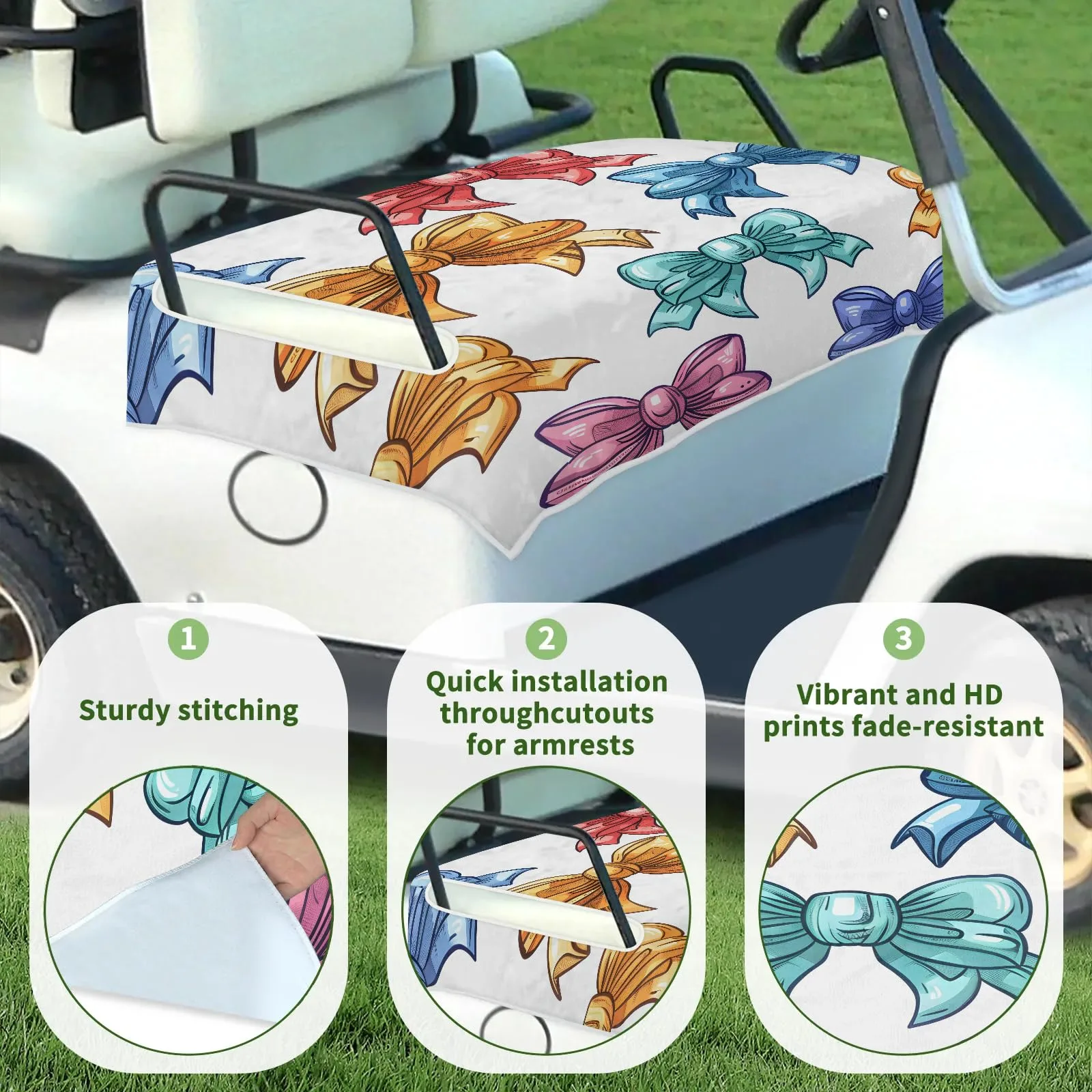 Tiveruda Golf Cart Seat Cover for Double Seats image 3