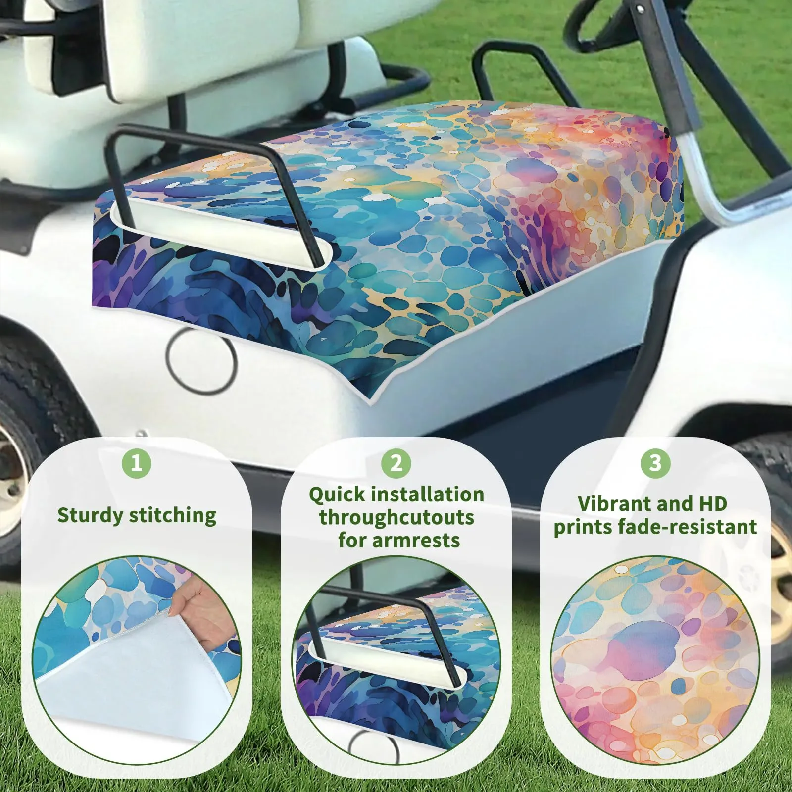 Tiveruda Leopard Golf Cart Seat Cover for Double Seats image 3