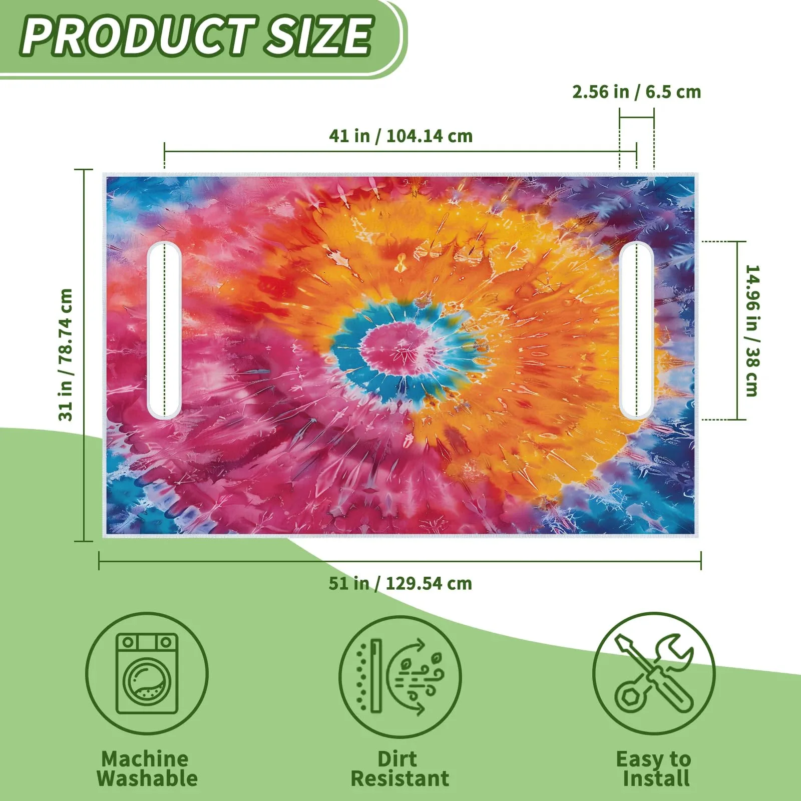 Tiveruda Tie-Dye Golf Cart Seat Cover, 51 x 31 in image 2