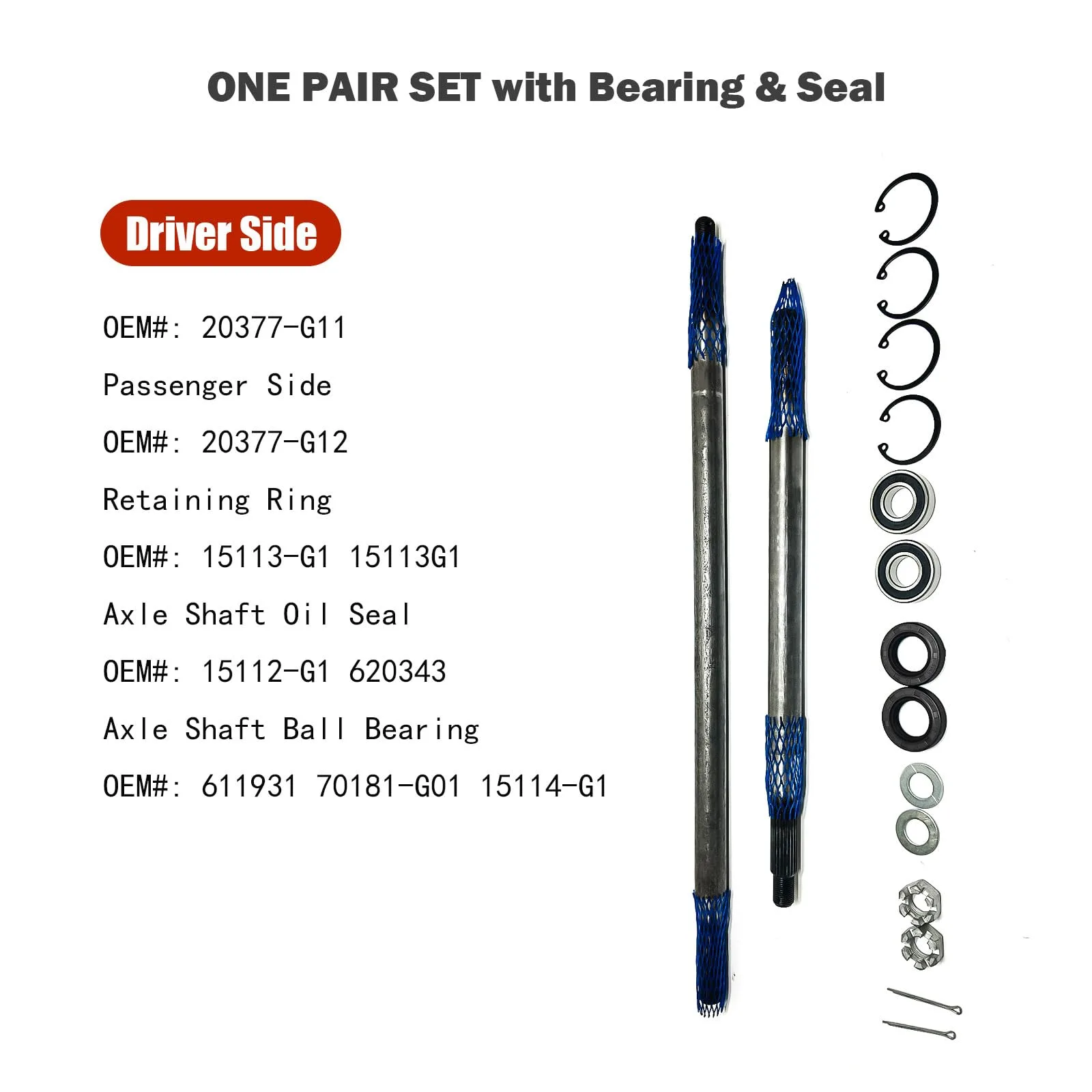 LOSTAR Rear Axle Shaft Kit for E-Z-GO TXT and Medalist image 3