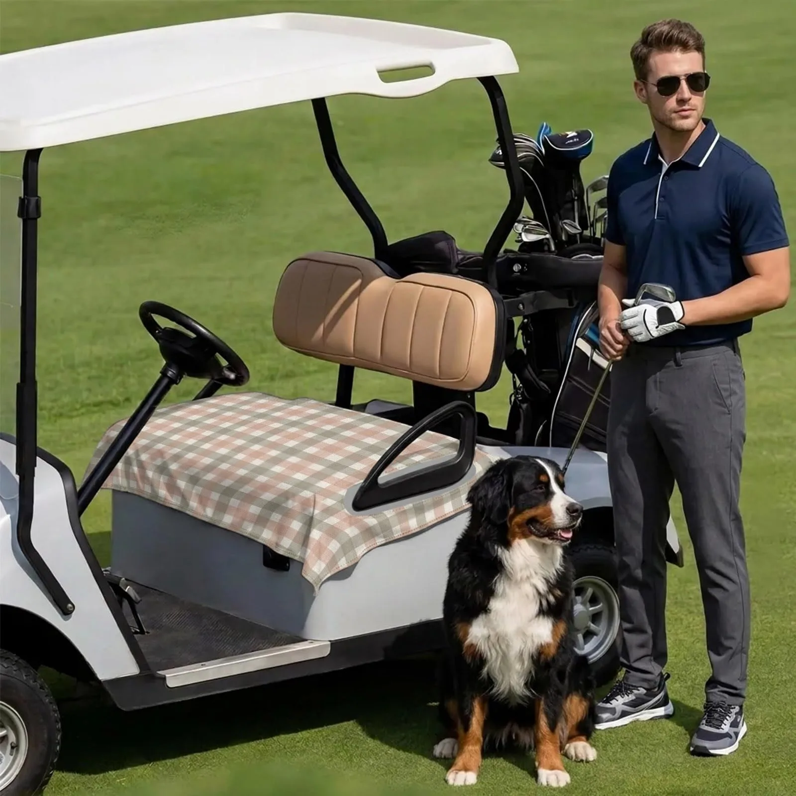 DecorLovee 51x31 Microfiber Golf Cart Seat Cover for 2‑Seaters image 3