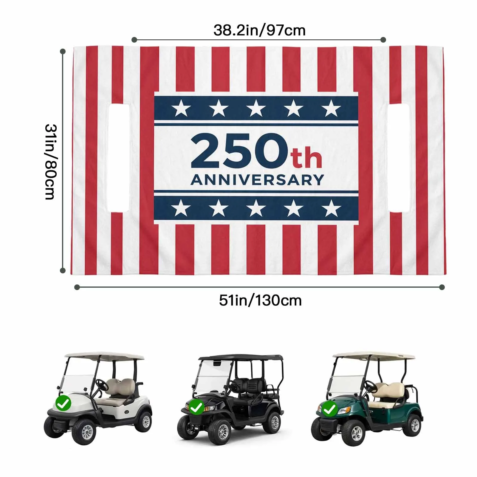 Trosturdspn Golf Cart Seat Towel Blanket, 51 x 31 in image 2
