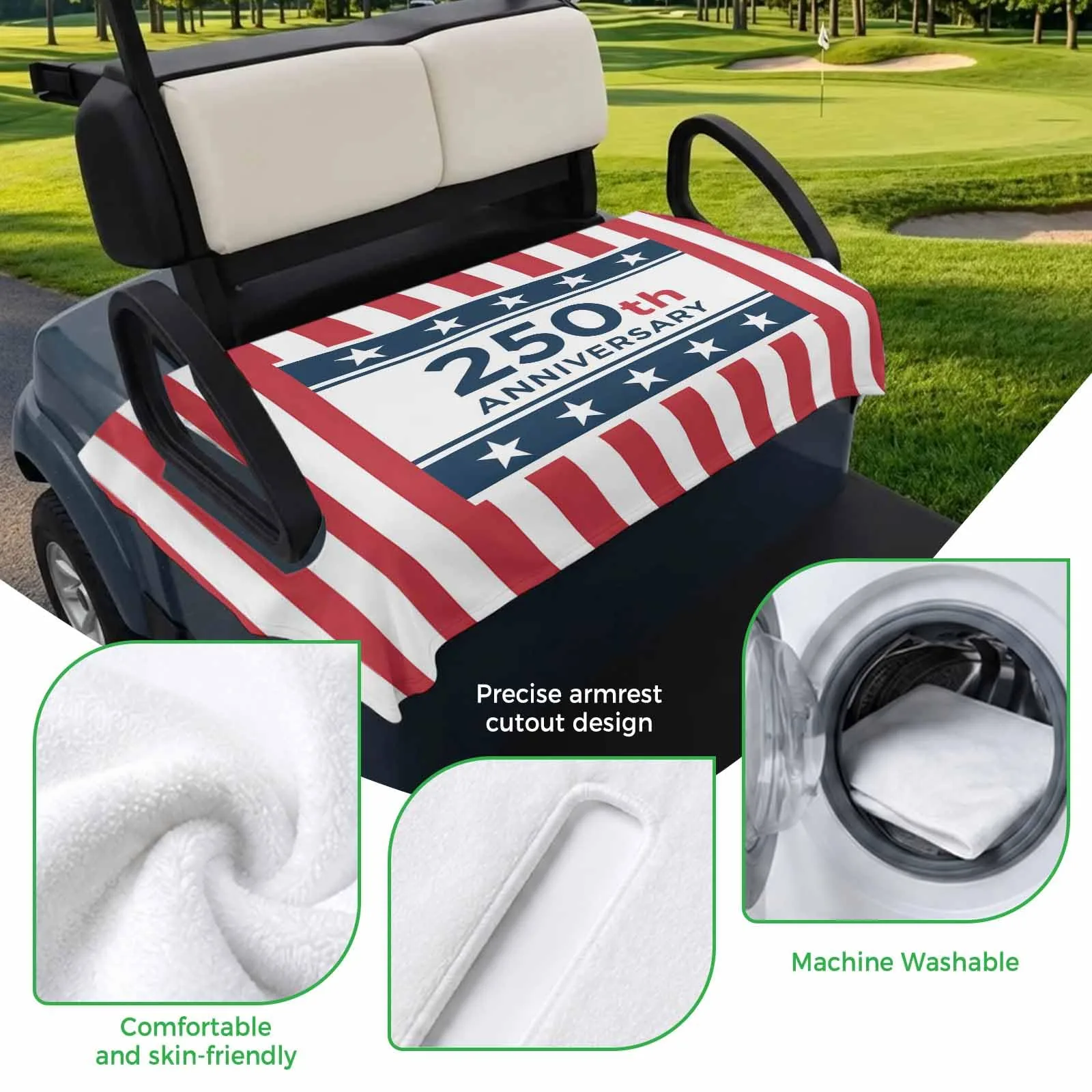 Trosturdspn Golf Cart Seat Towel Blanket, 51 x 31 in image 3