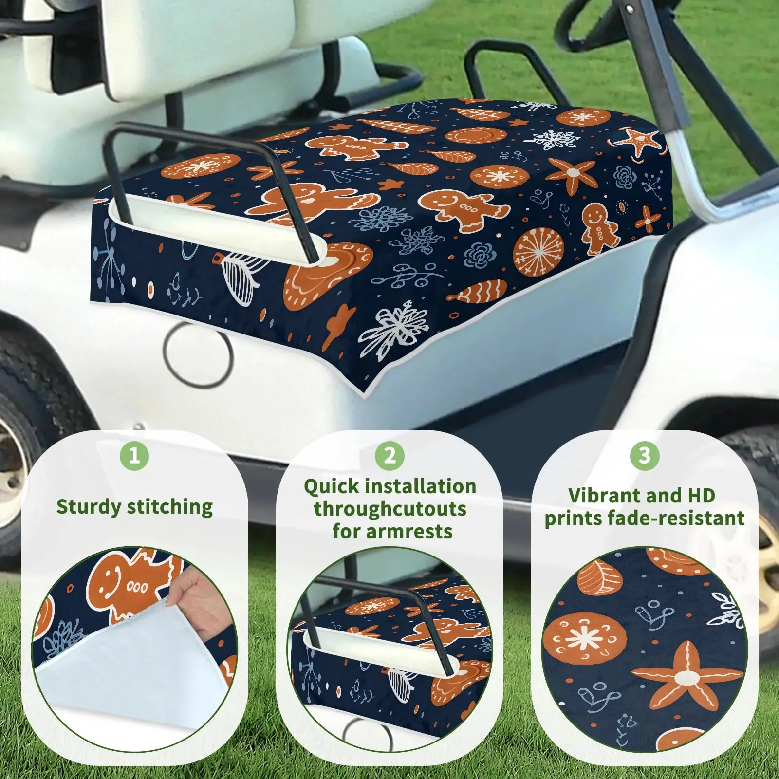 Tiveruda Golf Cart Seat Cover Blanket for Double Seats image 3
