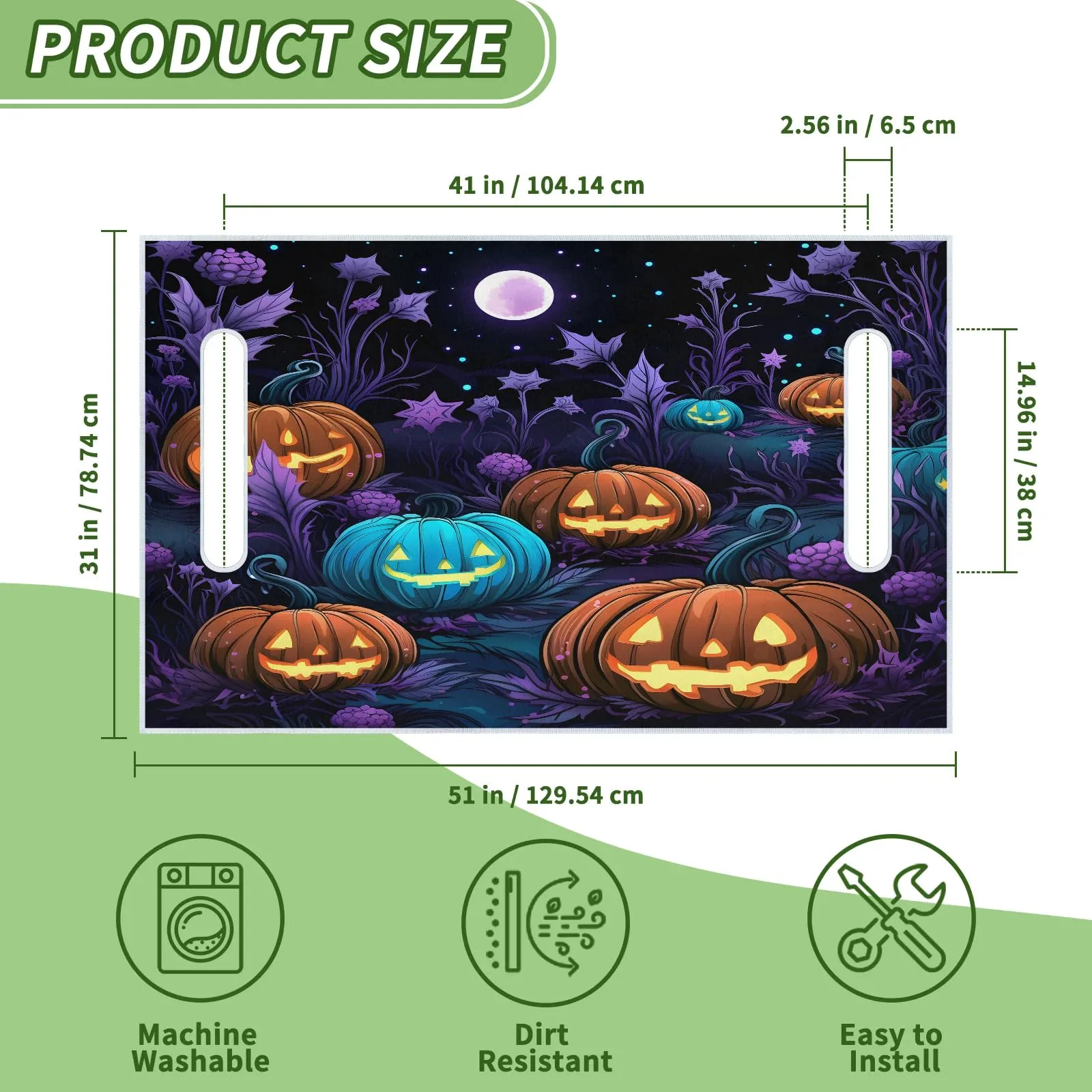 Tiveruda Halloween Pumpkin Golf Cart Seat Cover image 2