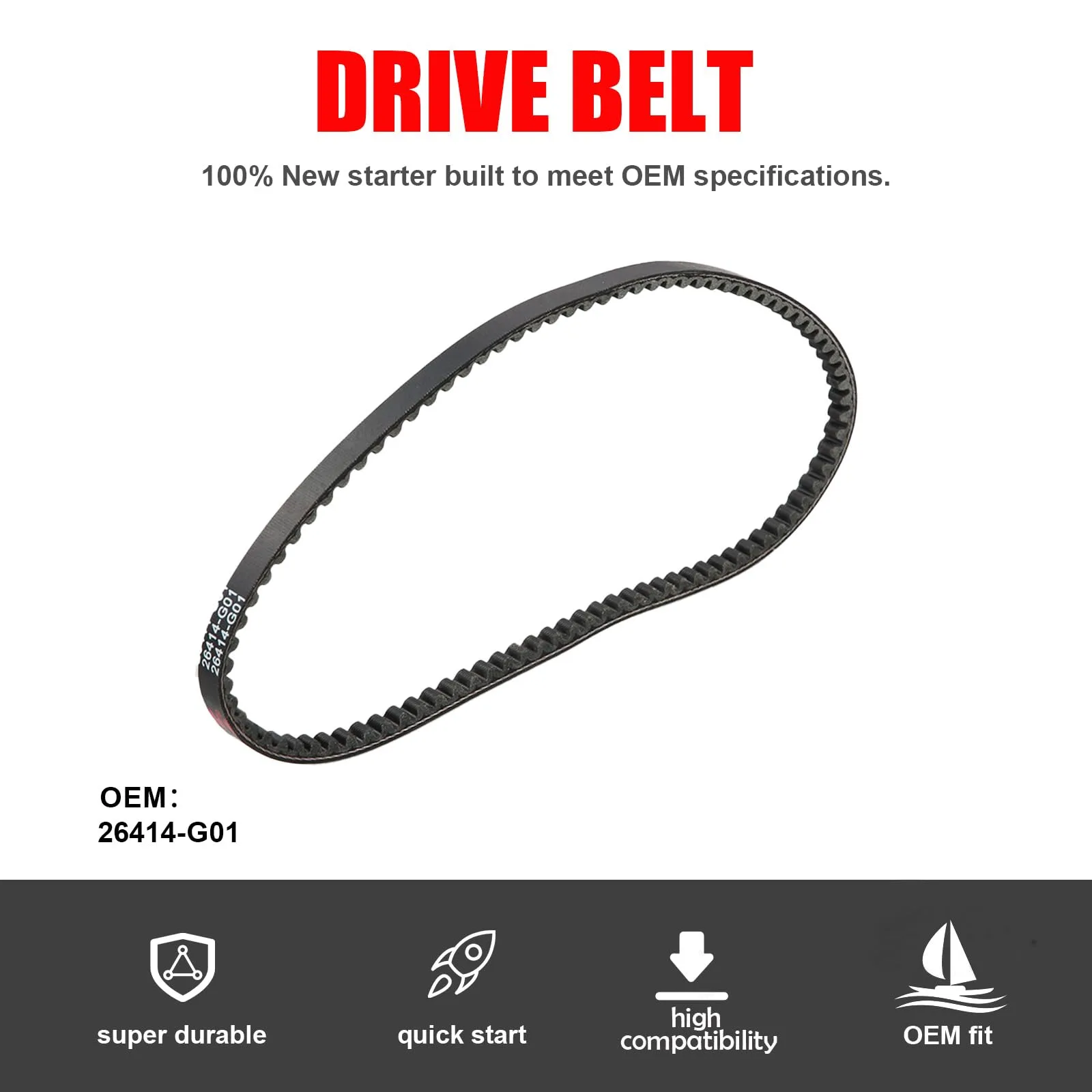 Zhenghe EZGO Gas Starter Generator Belt 80015023 image 3
