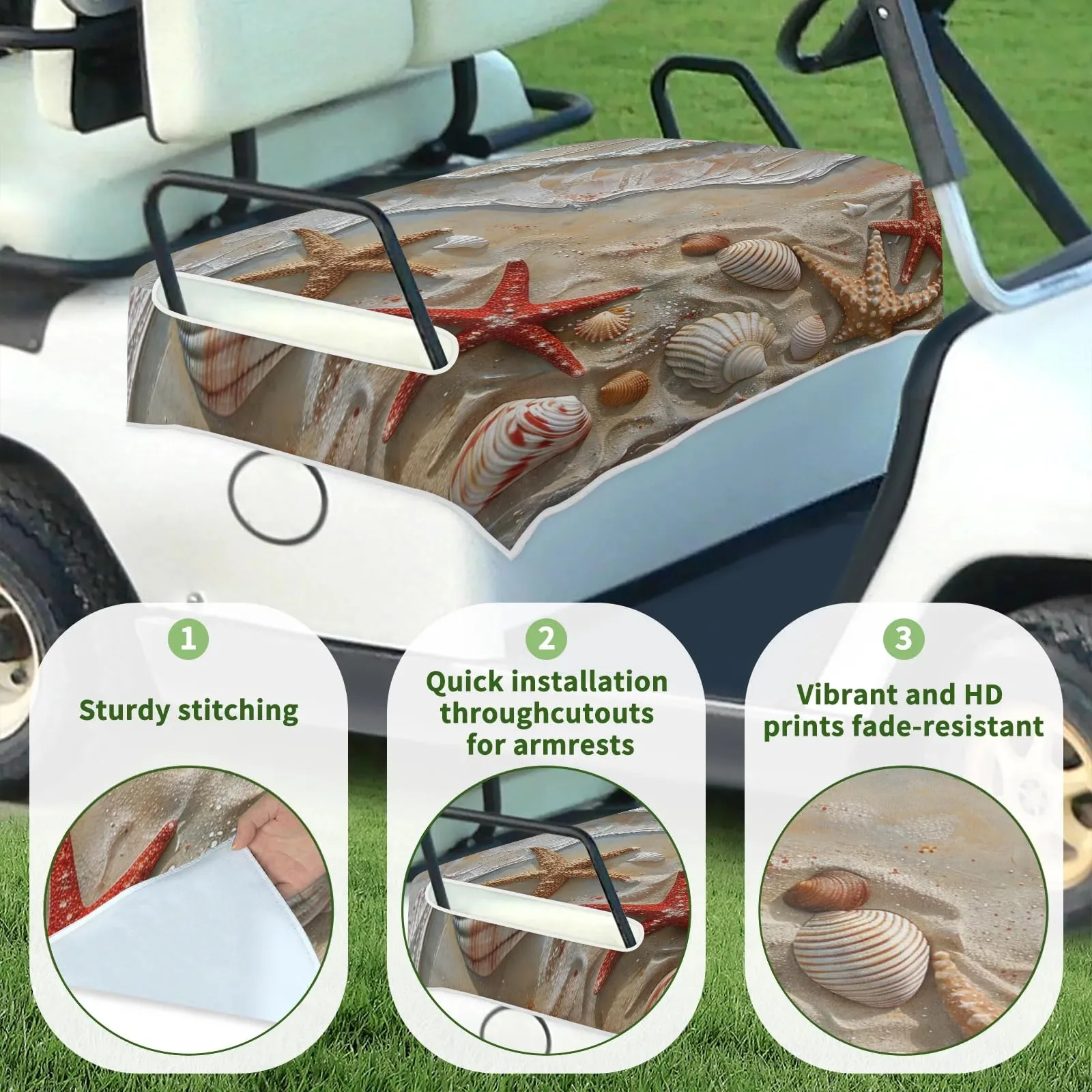 Tiveruda Golf Cart Seat Cover for Double Seats, 51 x 31 in image 3