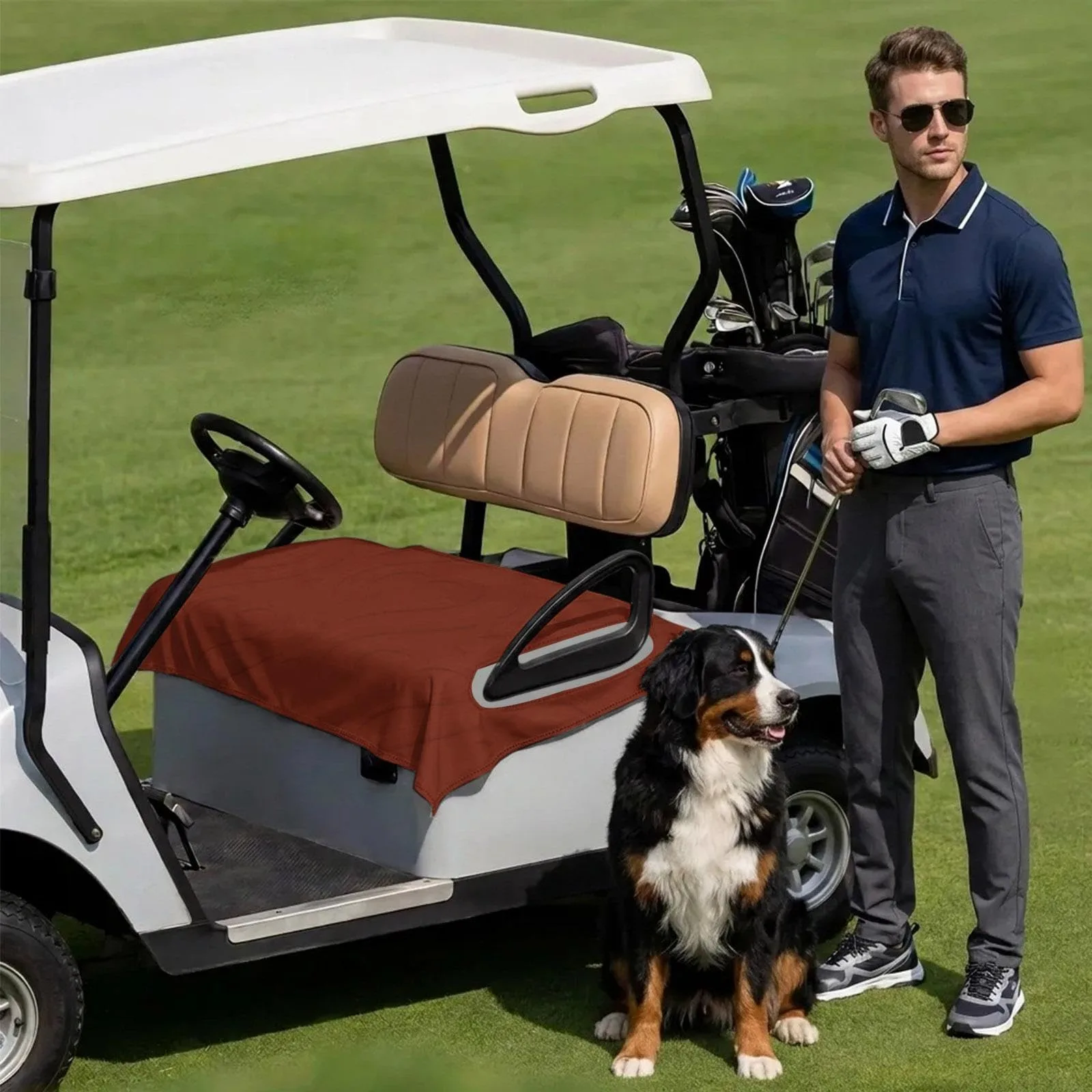 Lanata Red Golf Cart Seat Cover Towel, 51 x 31 Inches image 3