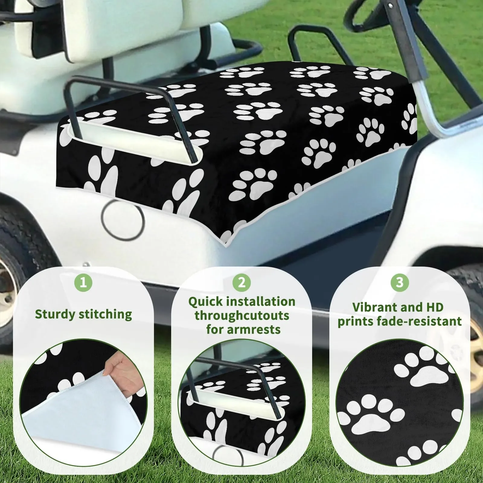 Tiveruda Golf Cart Seat Cover for Double Seats, 51 x 31 in image 3
