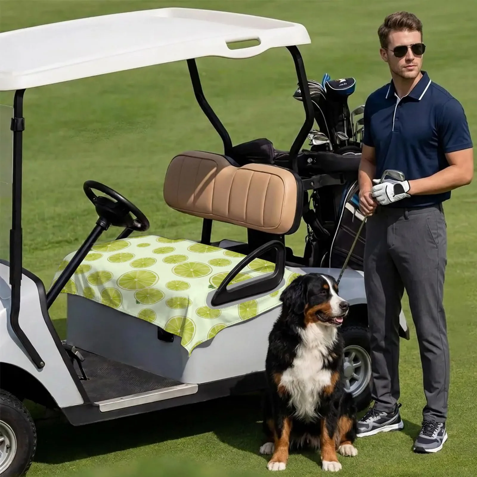 DecorLovee Golf Cart Seat Cover, Yellow, 51 x 31 Inch image 3