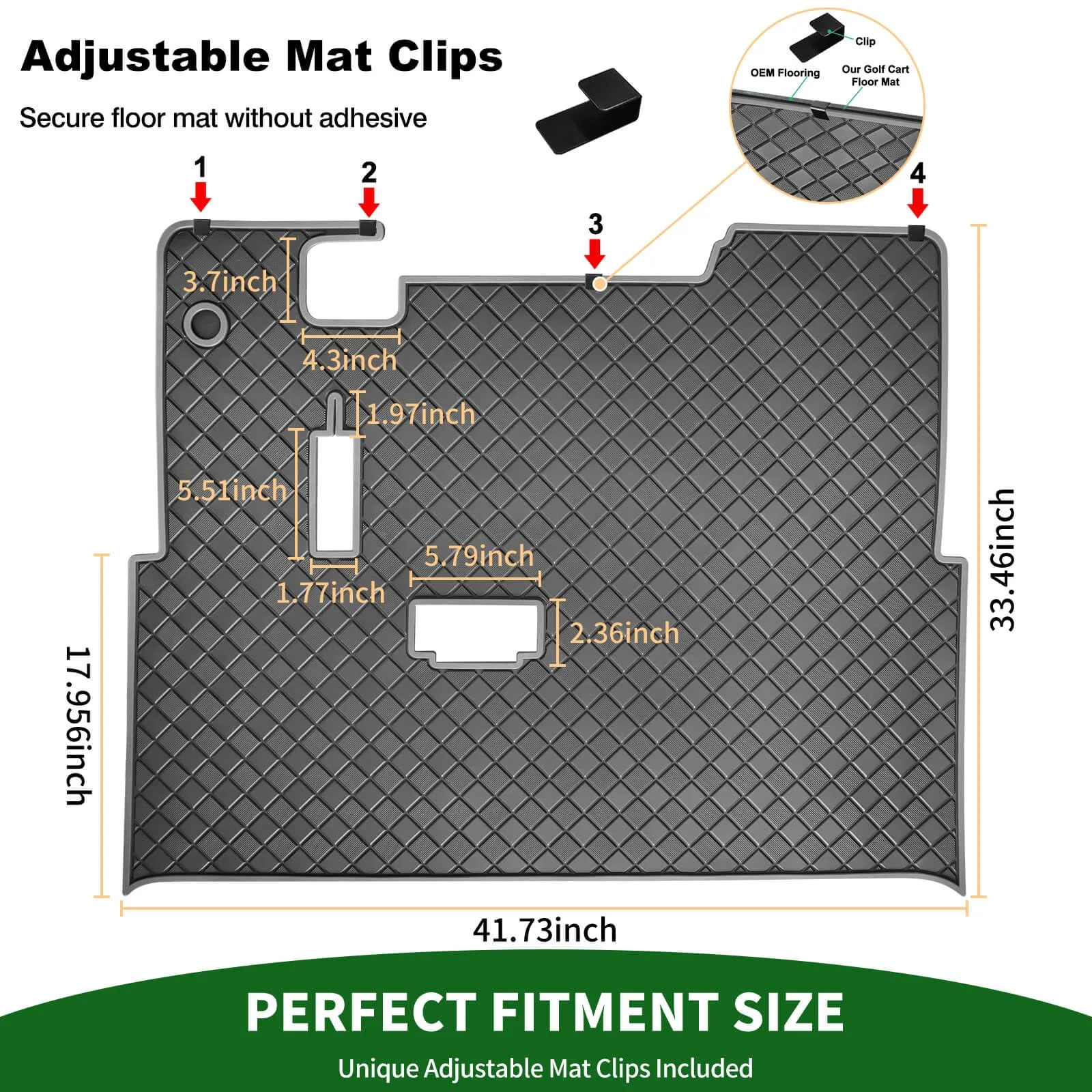 Cartalia Golf Cart Floor Mat Clips, 4-Piece Kit image 4
