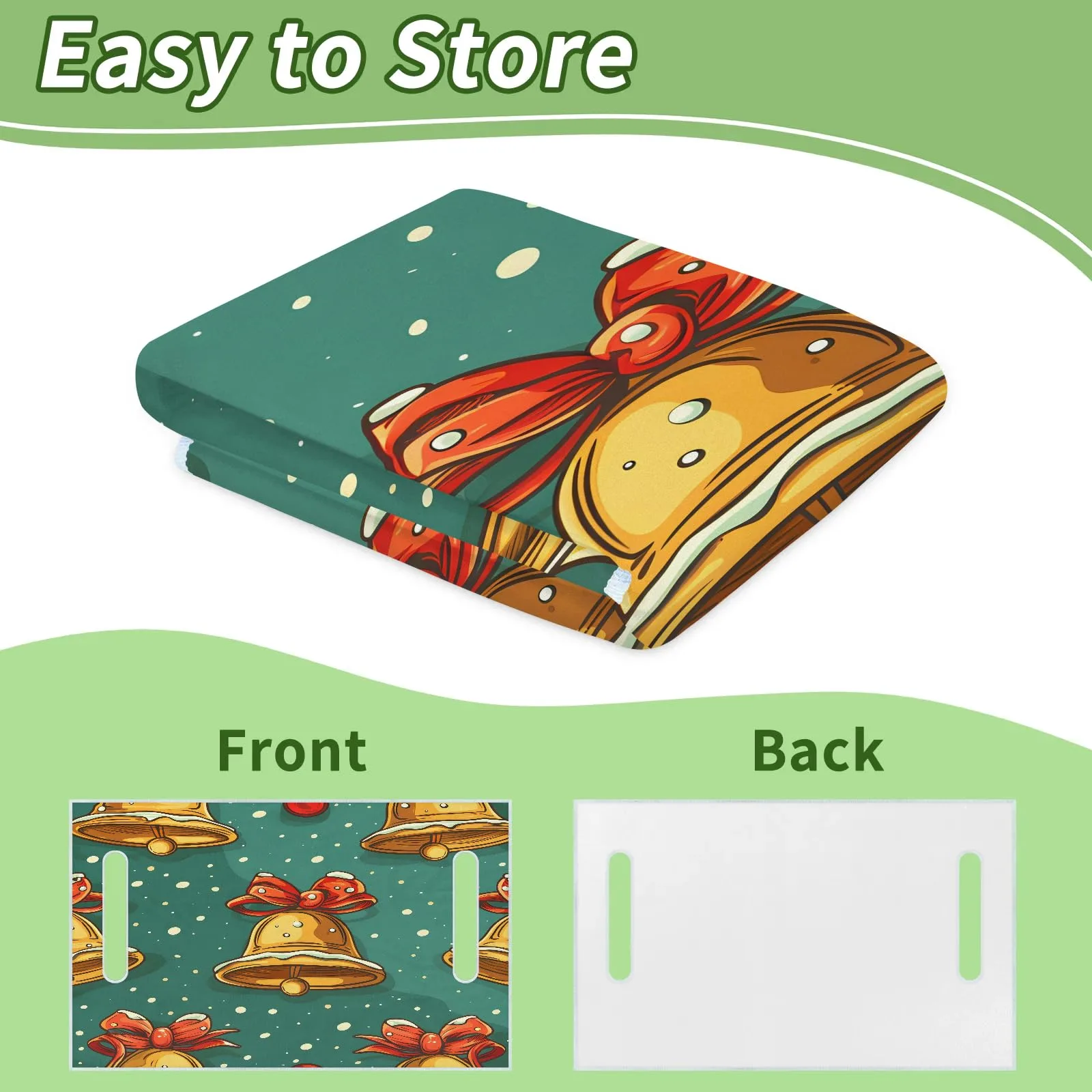Tiveruda Christmas Jungle Bell Golf Cart Seat Cover image 4
