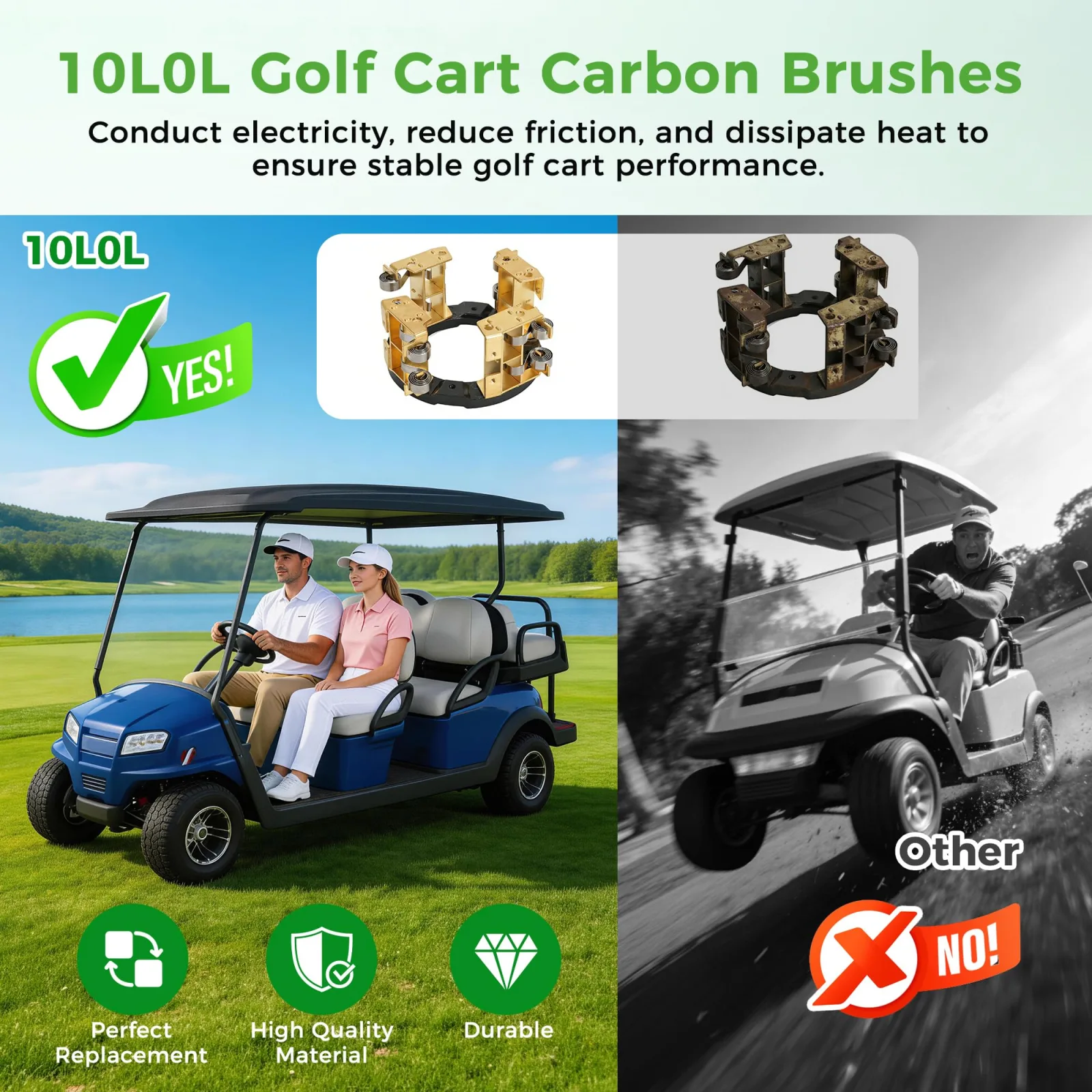 10L0L Carbon Motor Brush Holder 102938701 for Club Car & E-Z-GO image 4