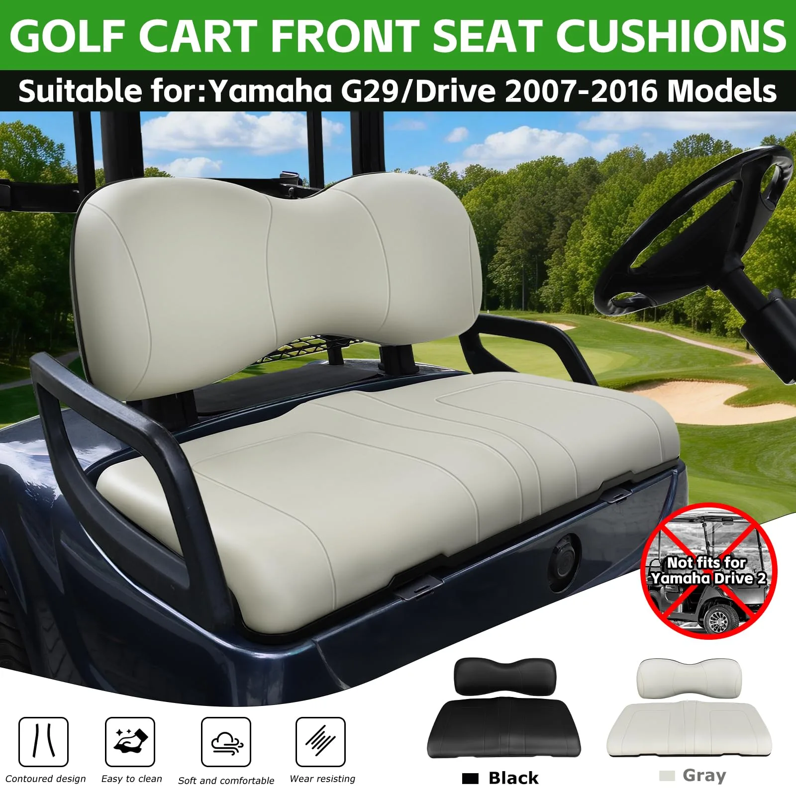 Shu-Ran Front Seat Cushions for Yamaha G29/Drive 2007-2016 image 2