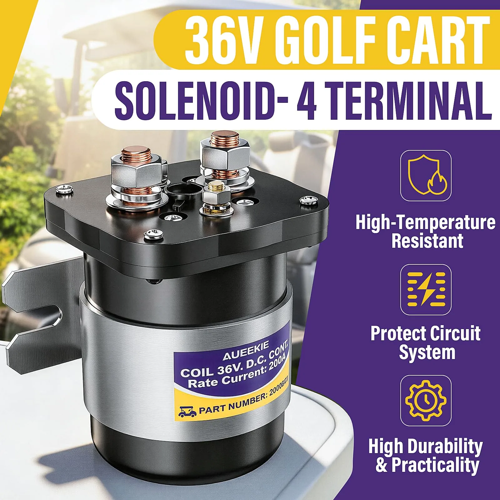 AUEEKIE 36V Golf Cart Solenoid Relay, 200A image 2