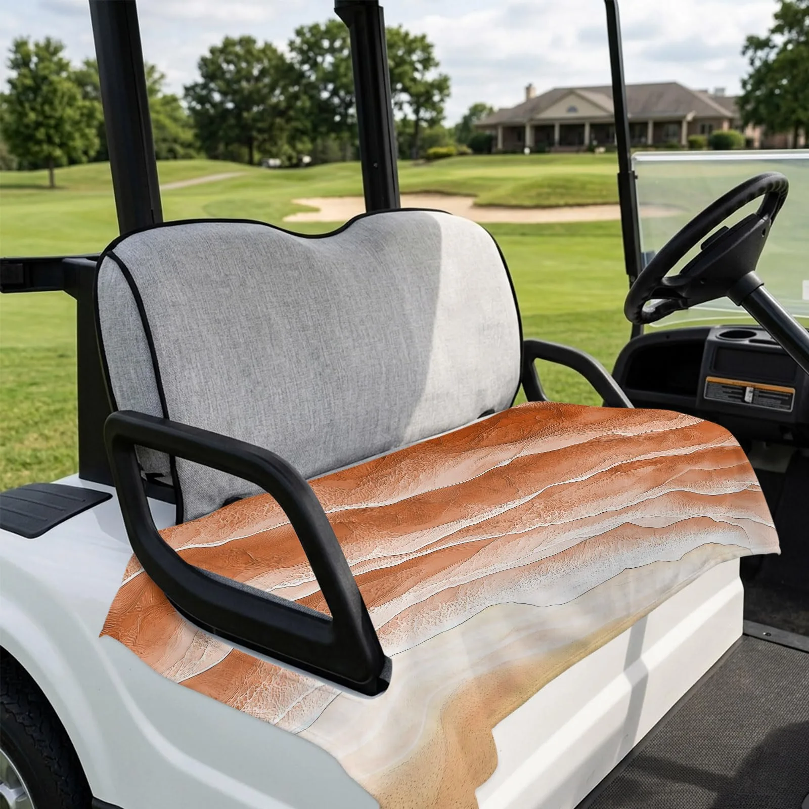 DecorLovee Burnt Orange Golf Cart Seat Cover 51 x 31 image 4