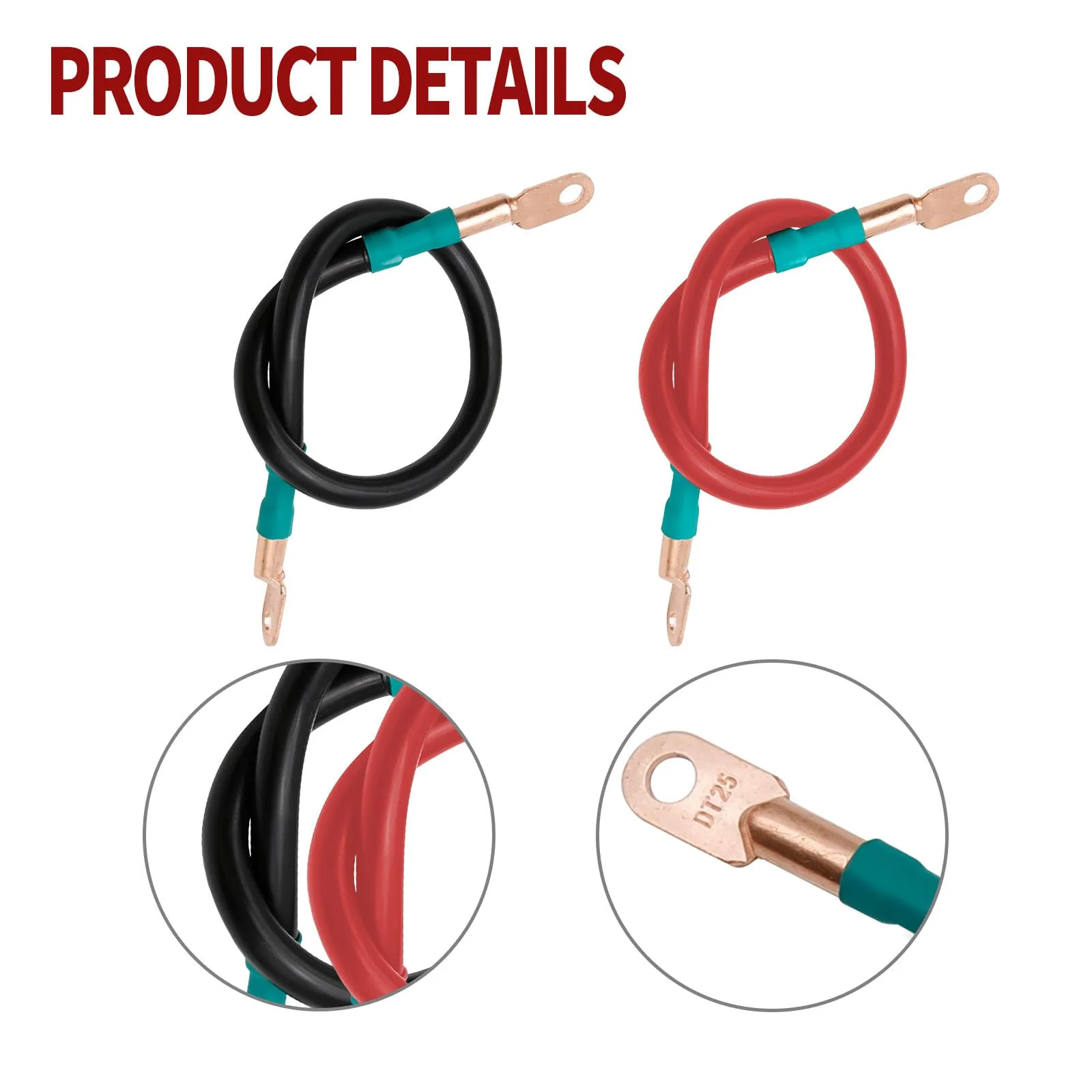 SYOWADA Copper Battery Cables — 36ft Black & 38ft Red for Golf Carts image 2