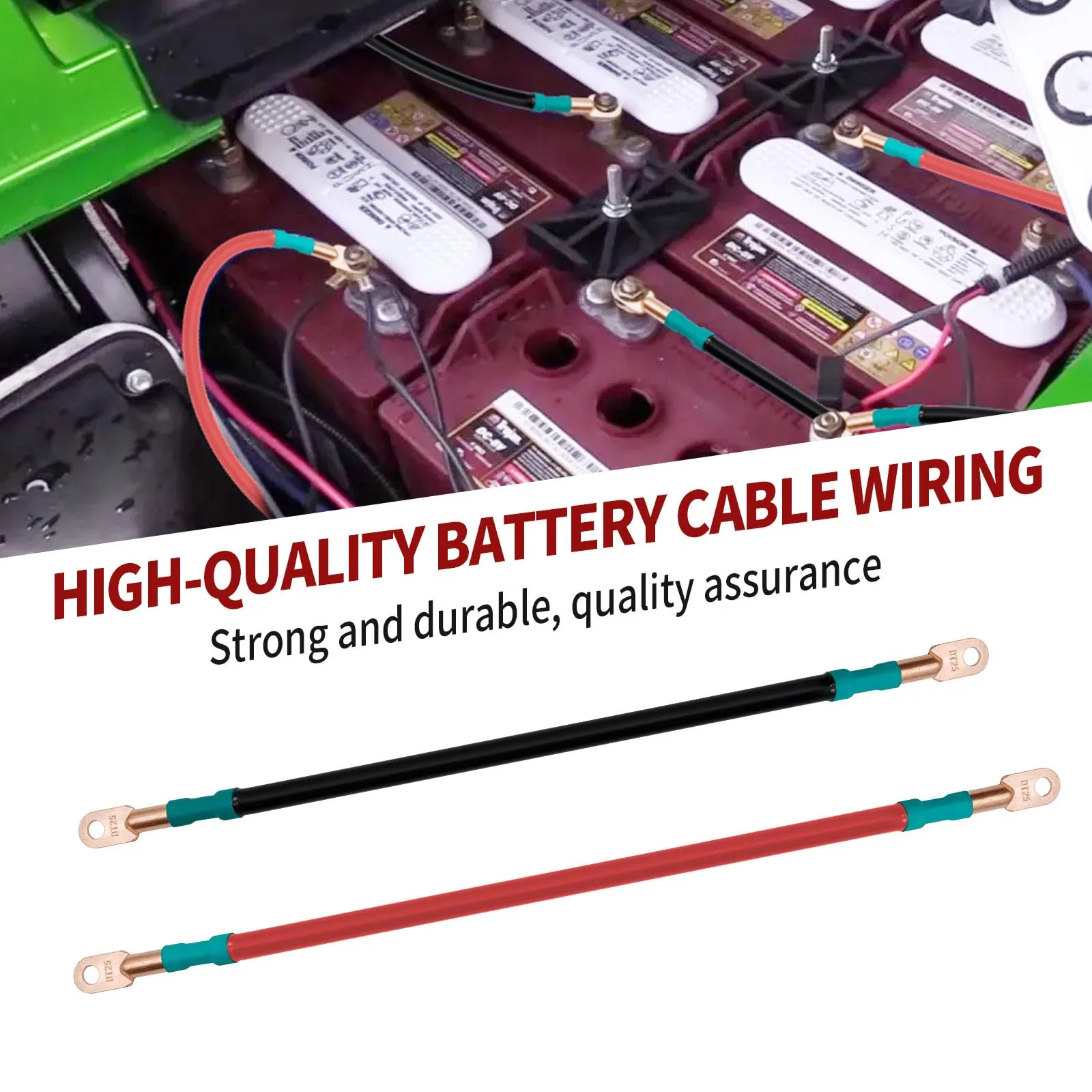 SYOWADA Copper Battery Cables — 36ft Black & 38ft Red for Golf Carts image 3