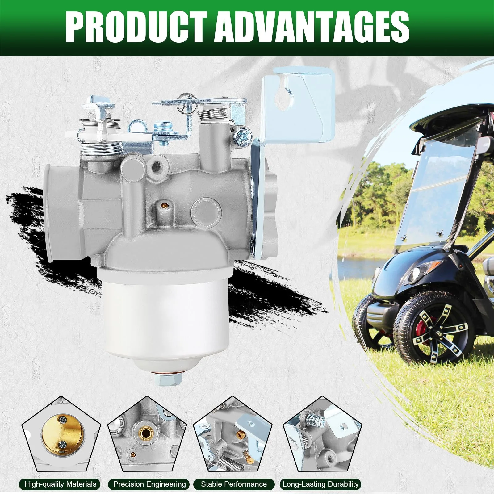 QAZAKY Carburetor Kit for Yamaha G2-G14 Golf Carts image 3