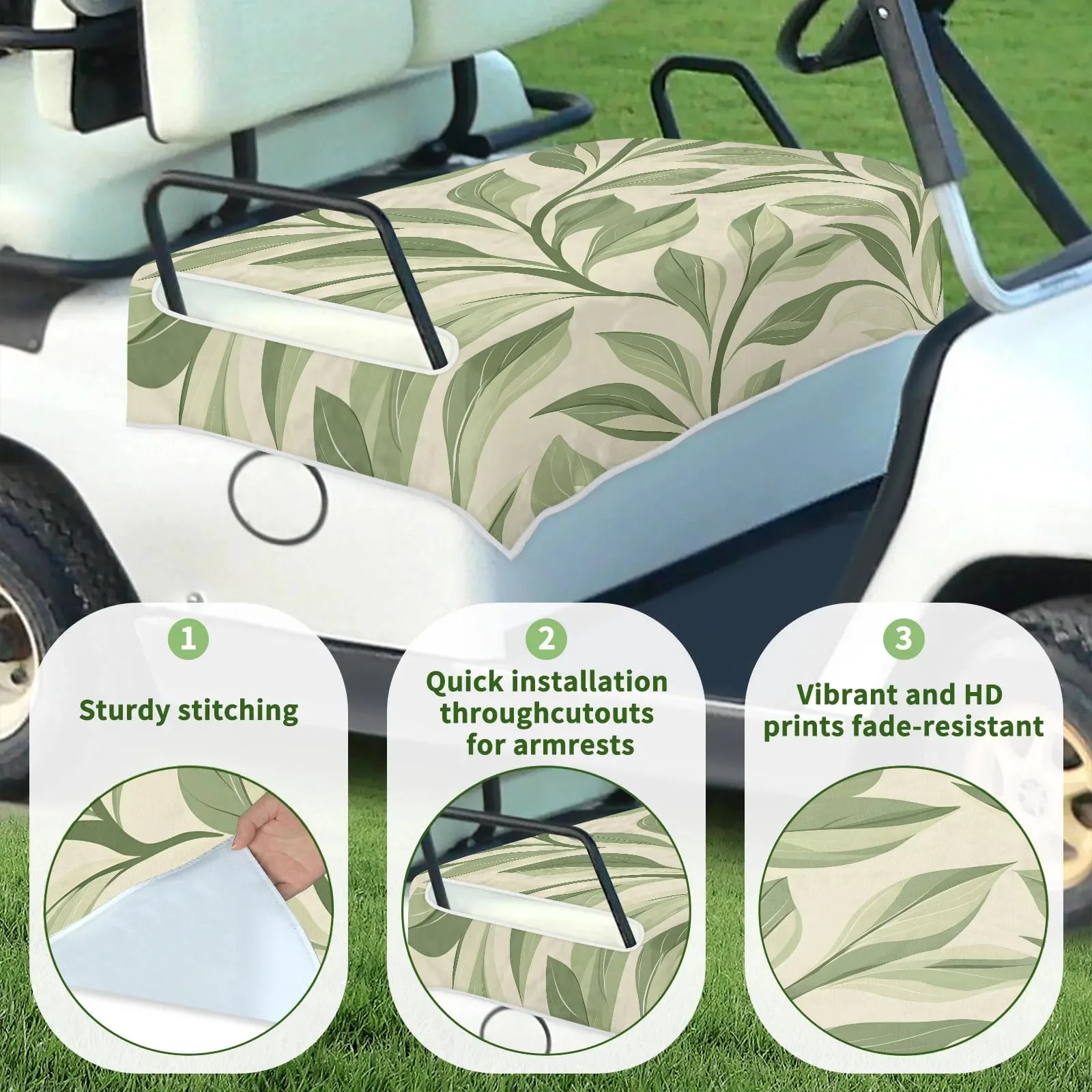 Tiveruda Golf Cart Seat Cover for Double Seats image 3