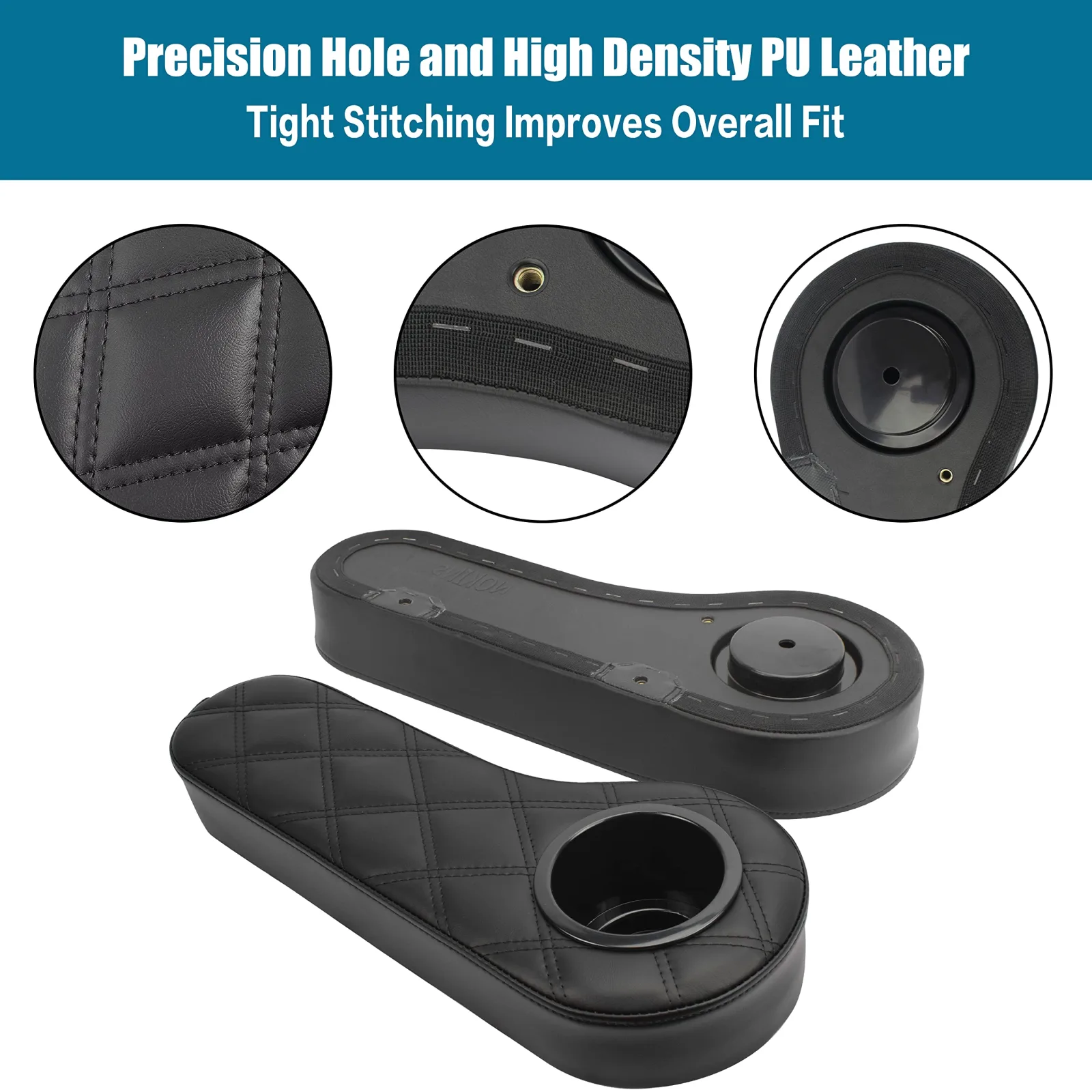 NOKINS Rear Flip Armrests with Cup Holder for Golf Carts image 2