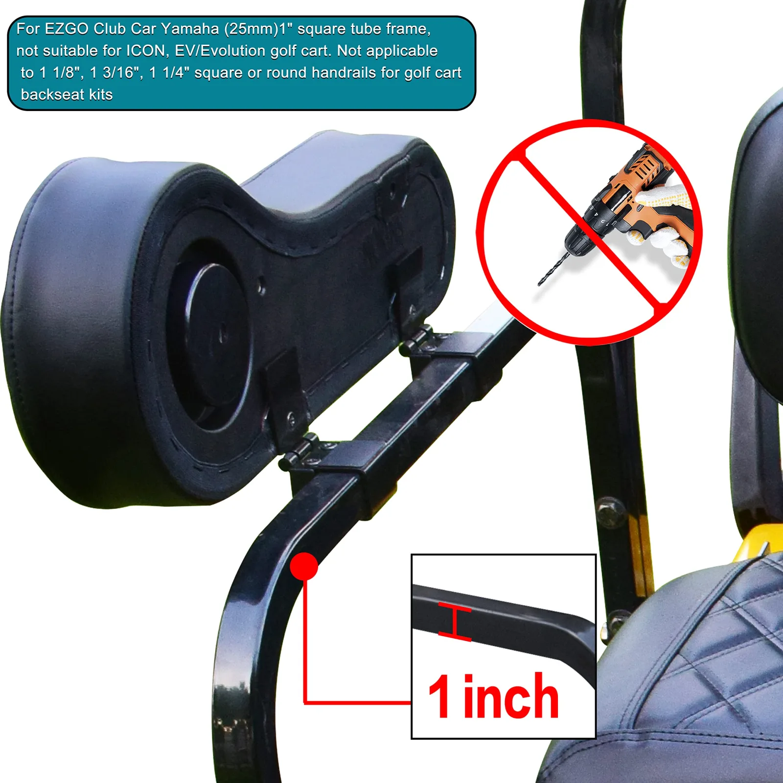 NOKINS Rear Flip Armrests with Cup Holder for Golf Carts image 4