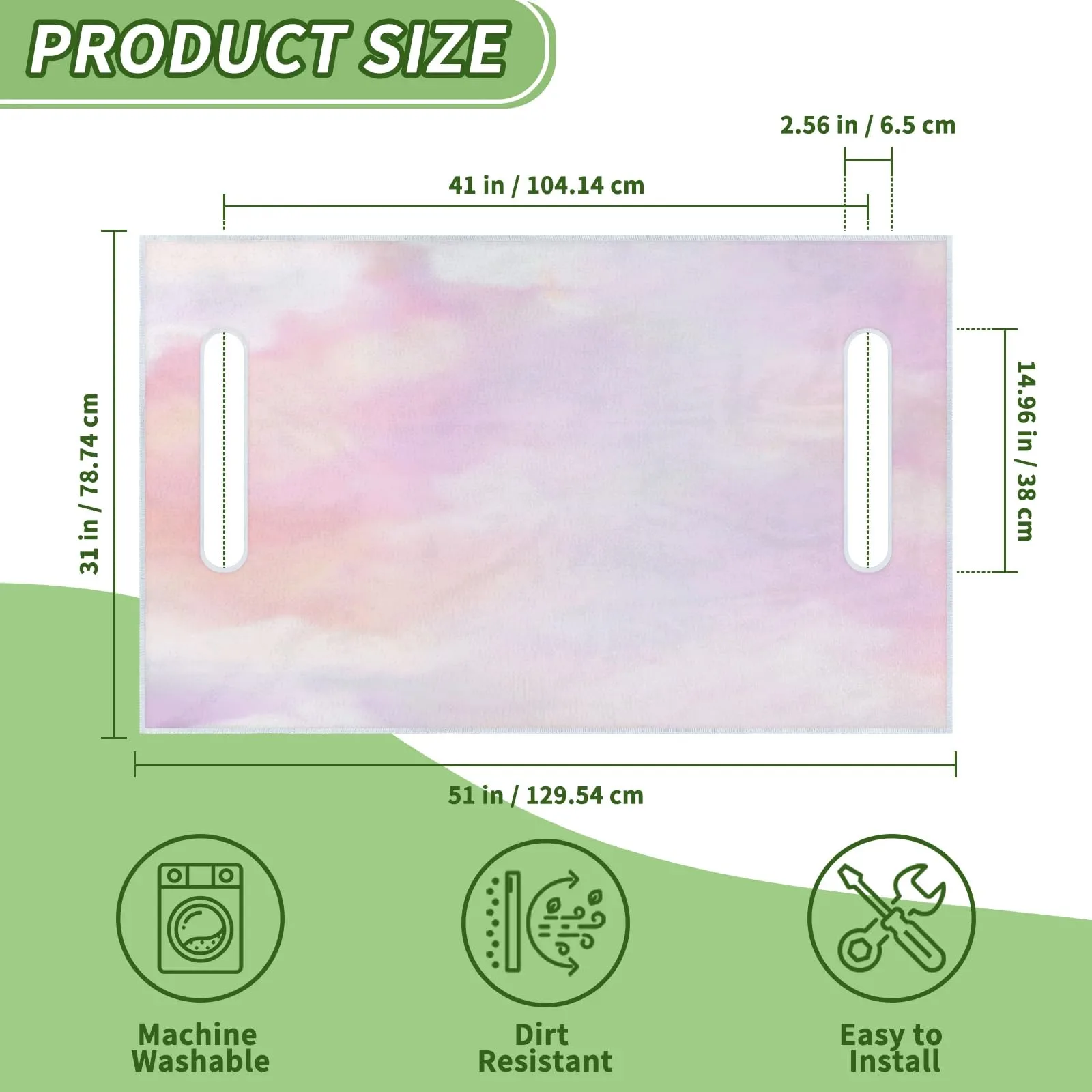 Tiveruda Pink Cloud Golf Cart Seat Cover — 51" x 31" Polyester image 2
