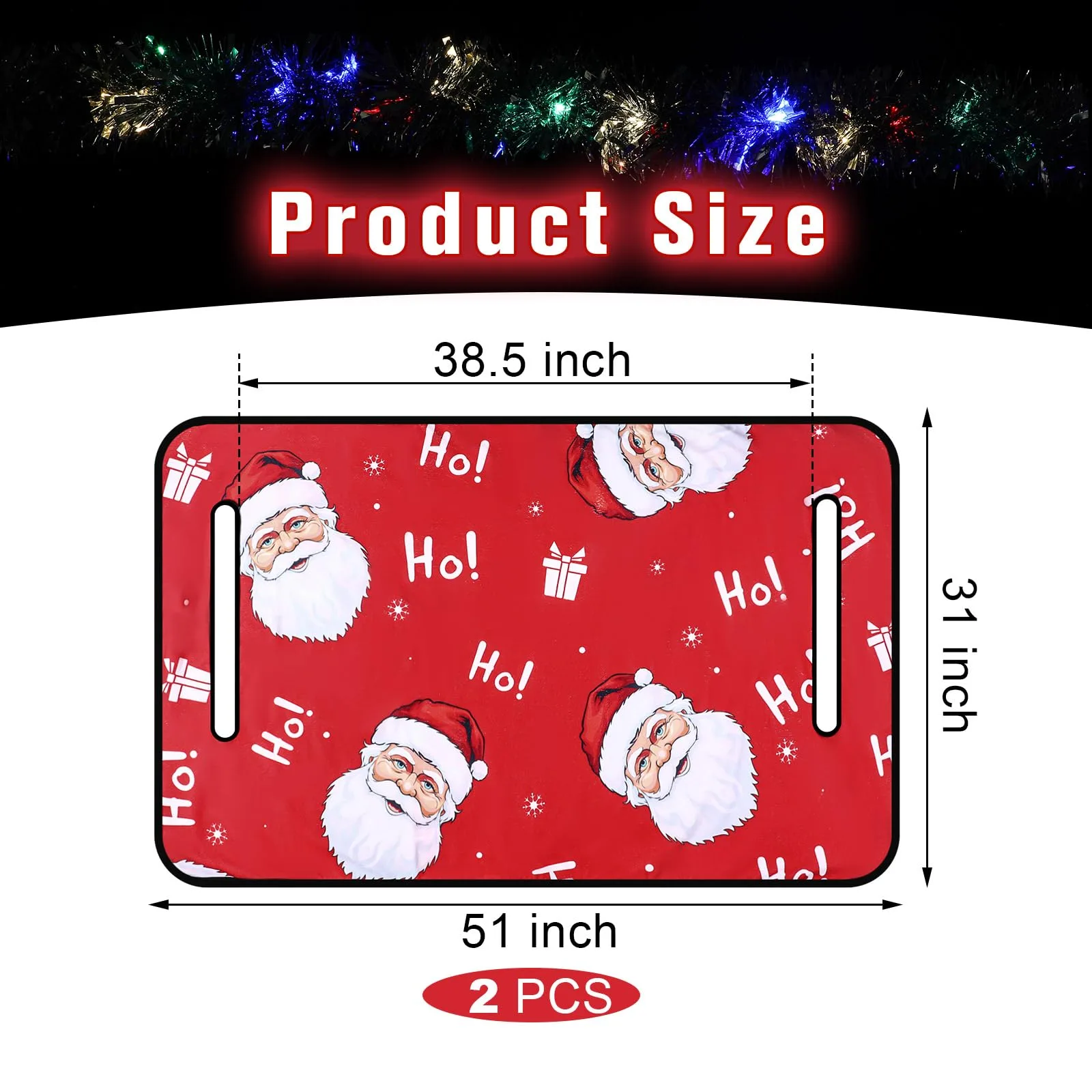 HunnmingRe Christmas Golf Cart Seat Cover & Tinsel Garland - HunnmingRe-goh-0335 image 2