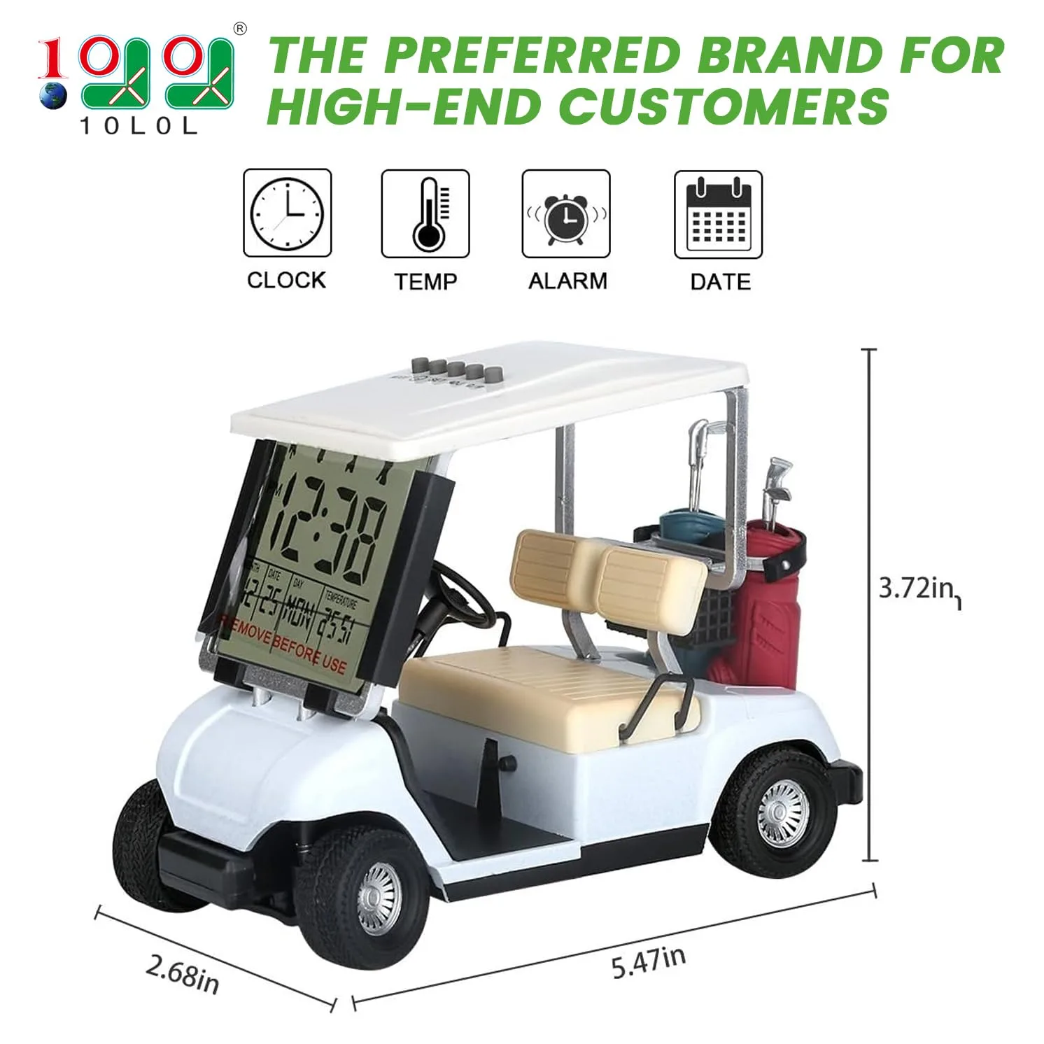 10L0L Golf Cart Model Alarm Clock with LCD Display image 2