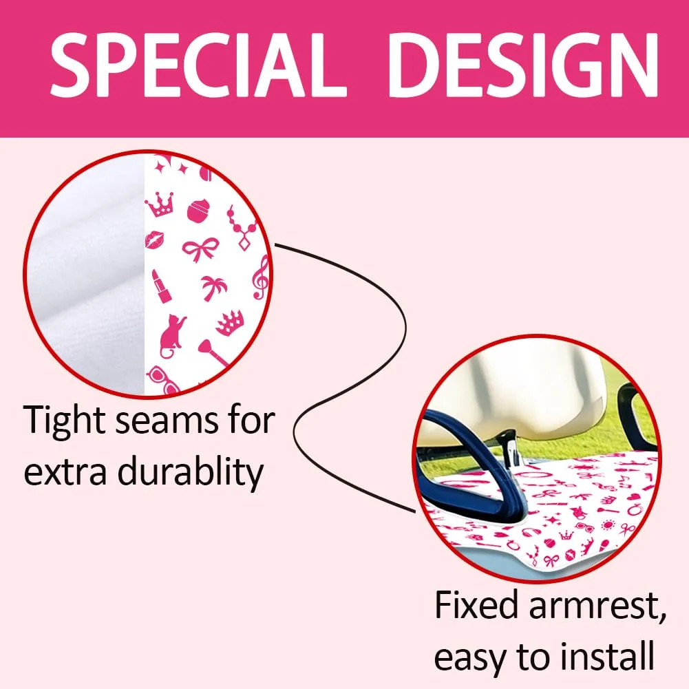 ORIGACH Pink Microfiber Golf Cart Seat Cover image 3