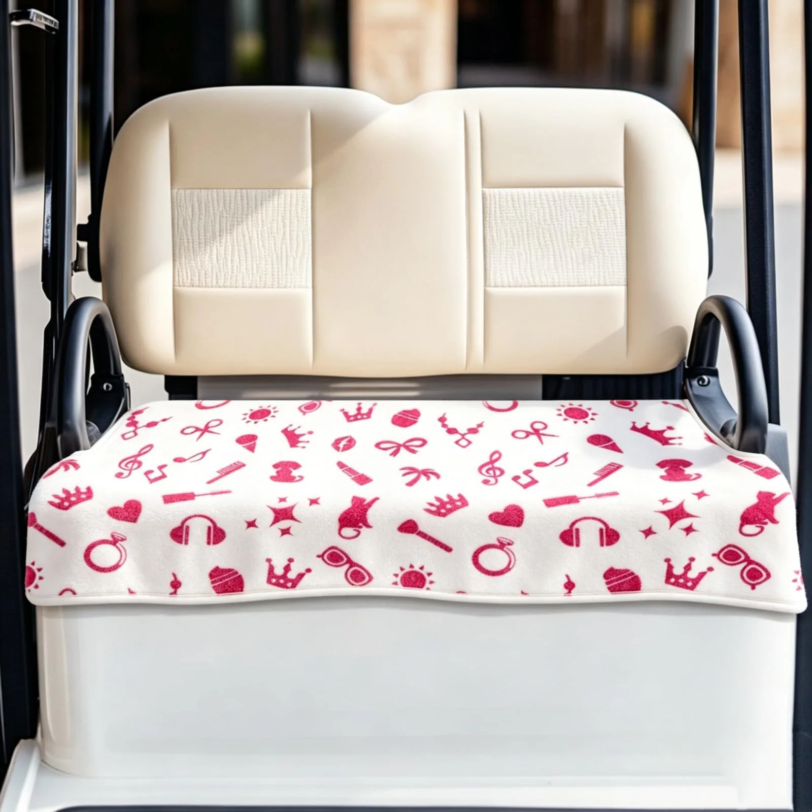 ORIGACH Pink Microfiber Golf Cart Seat Cover
