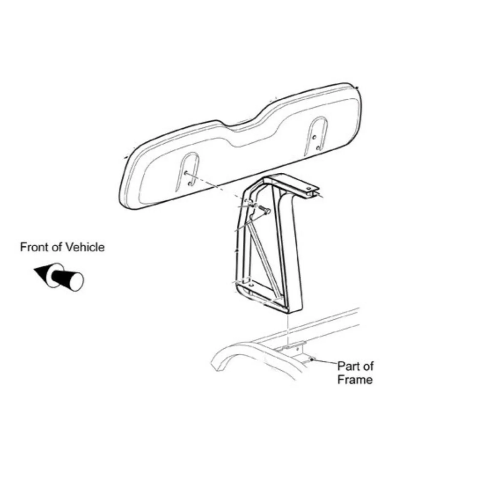 Performance Plus Carts E-Z-GO Seat Back Support 6809 image 2
