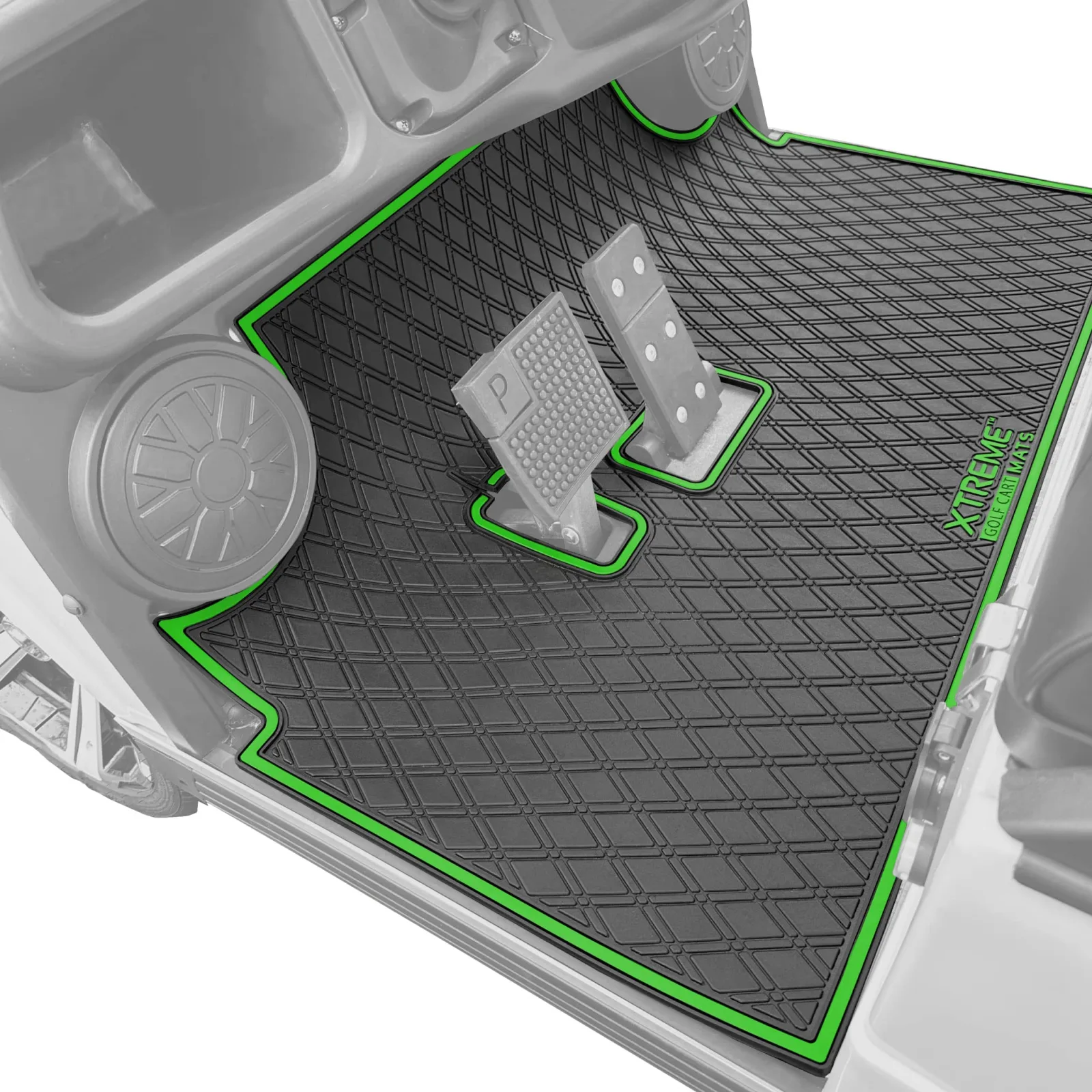 Xtreme GCM65 Green Trim Golf Cart Floor Mat image 4