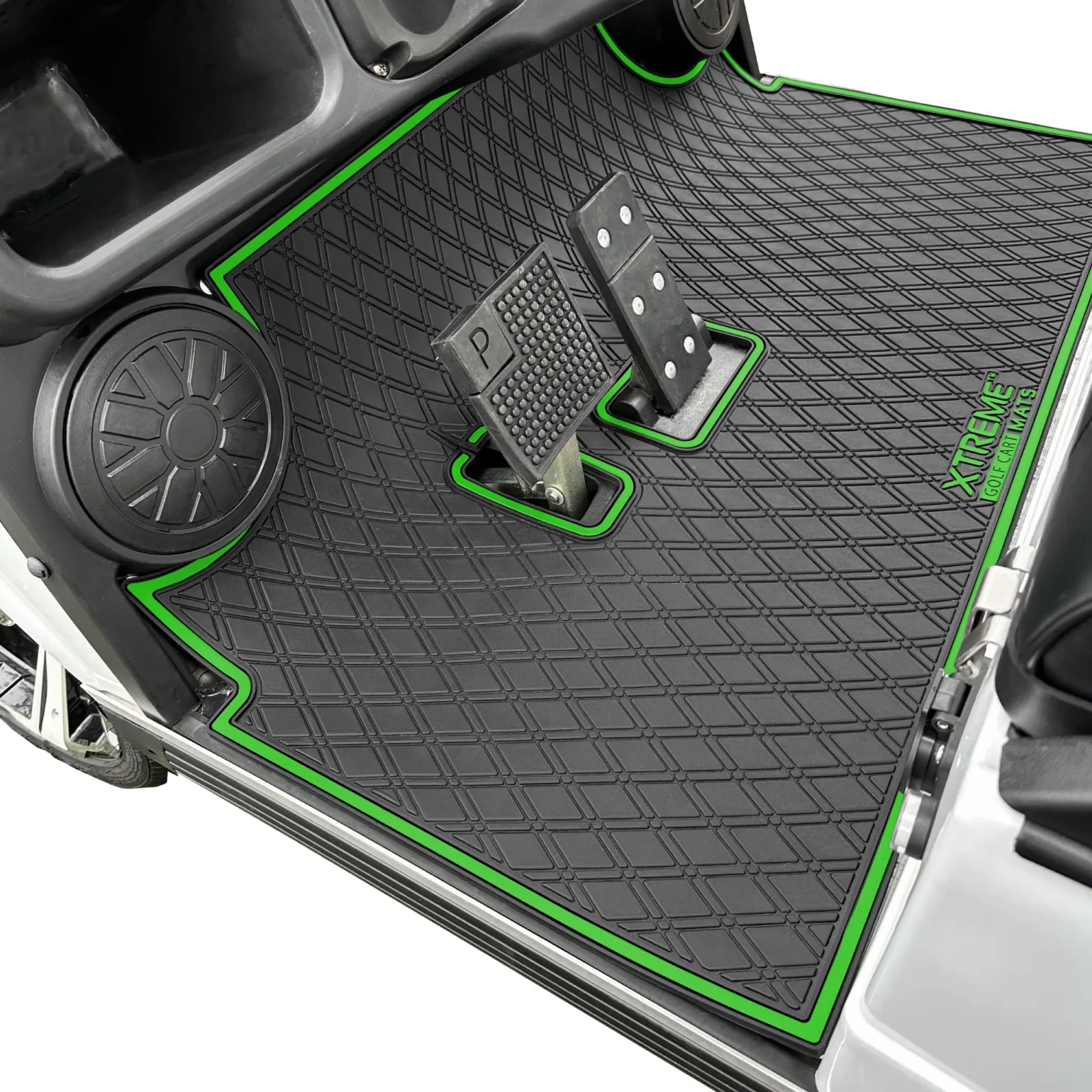 Xtreme GCM65 Green Trim Golf Cart Floor Mat