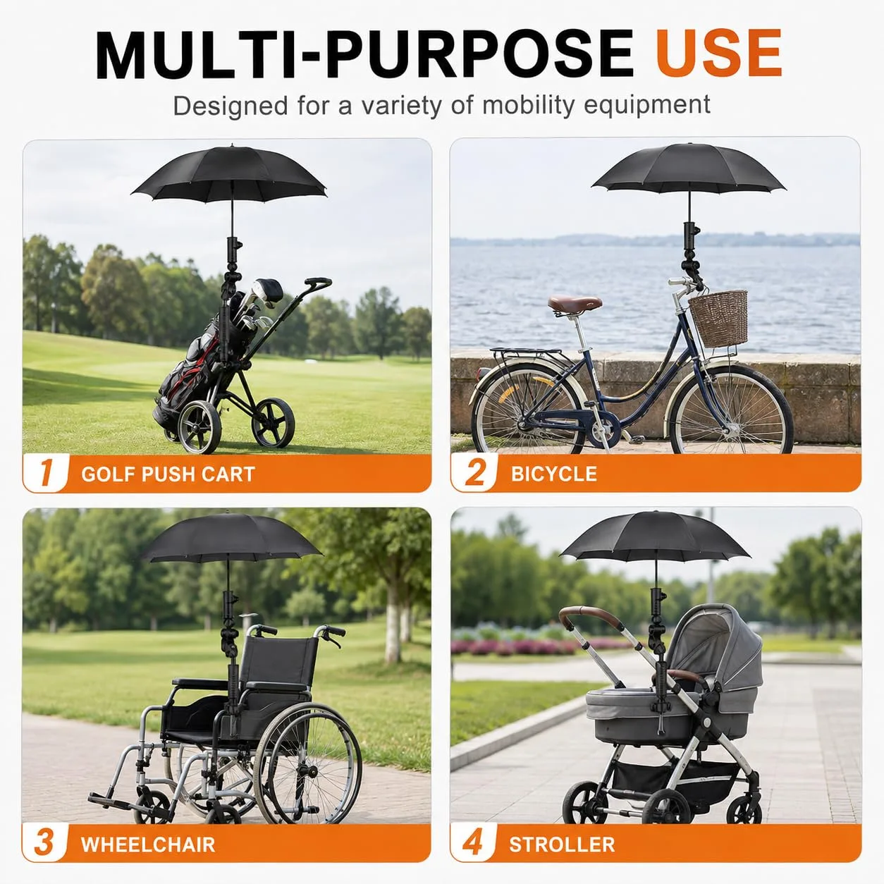 QTBCMZC Umbrella Holder for KVV 2-Wheel Golf Cart image 3